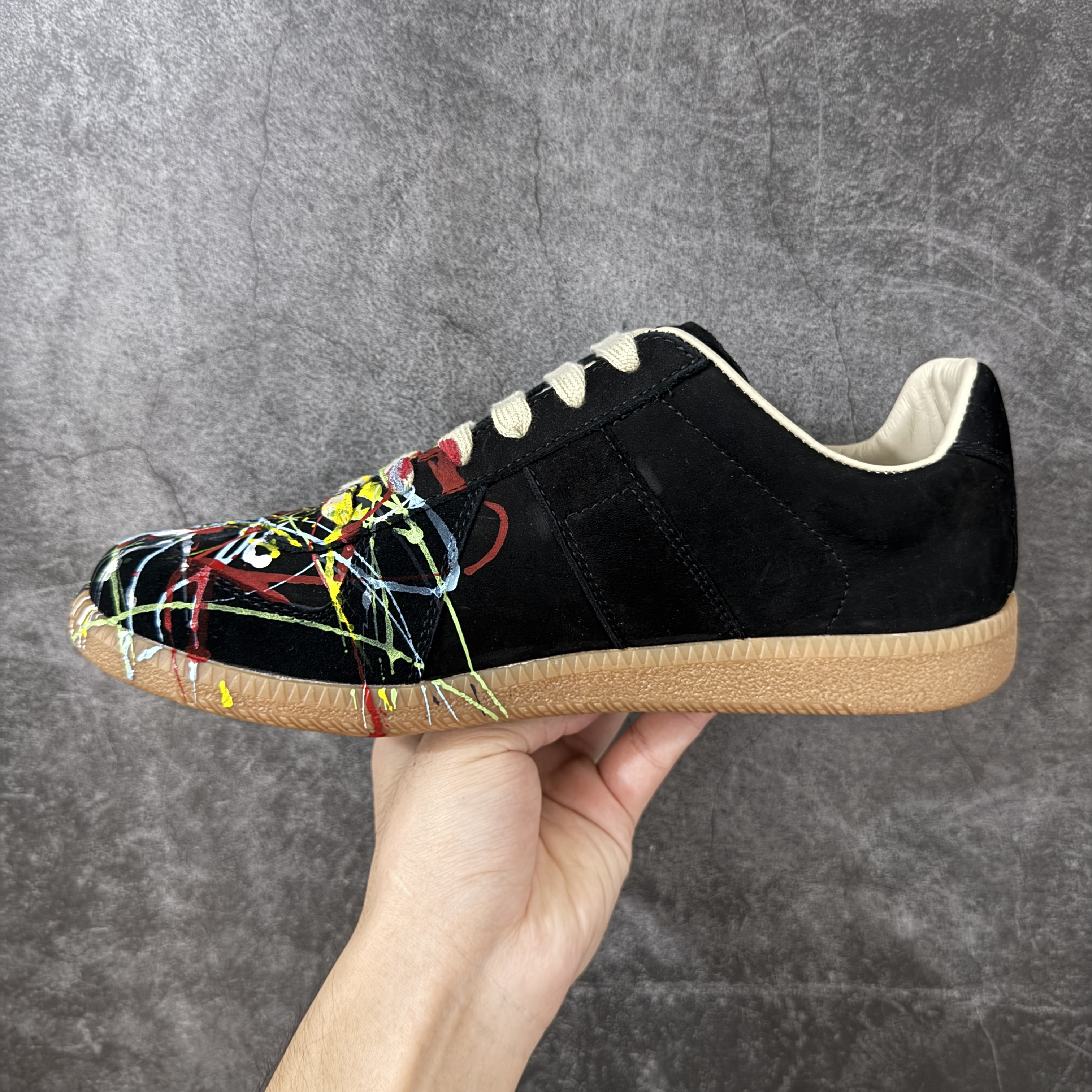 Maison Margiela MM6 马吉拉  Replica彩绘 德训鞋 低筒 休闲鞋 运动鞋 板鞋 男鞋 女鞋  黑色 S57WS0240P1892963