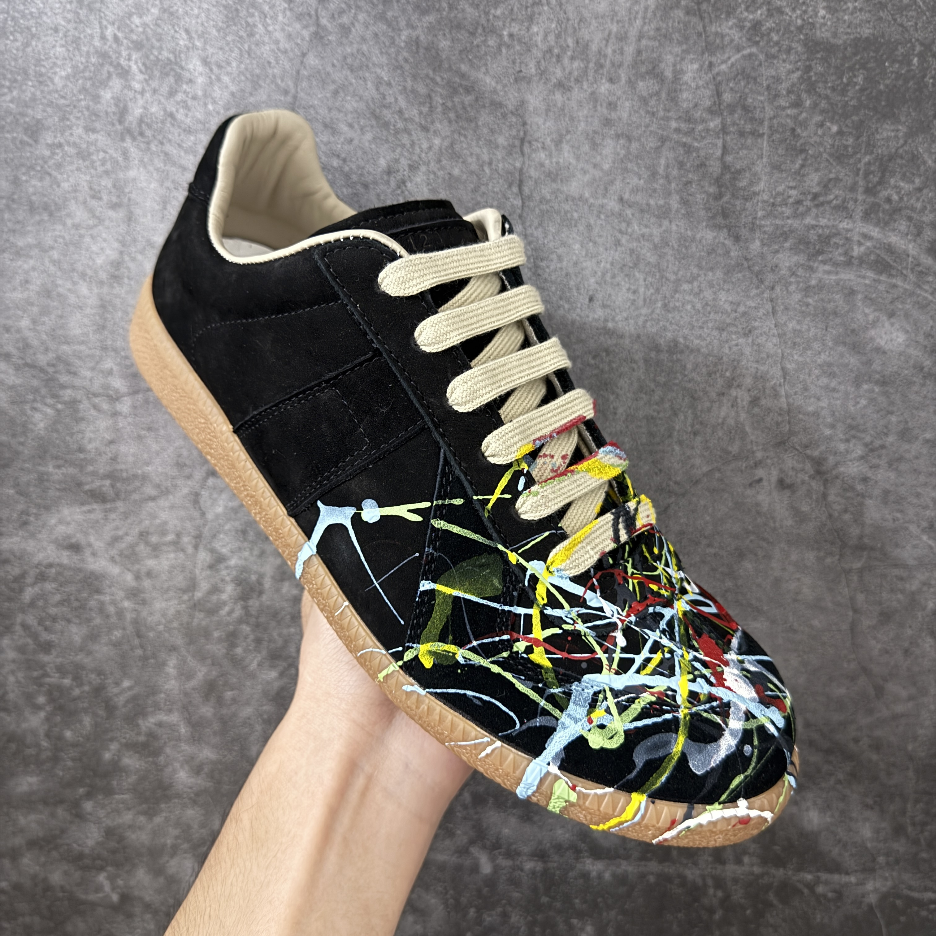Maison Margiela MM6 马吉拉  Replica彩绘 德训鞋 低筒 休闲鞋 运动鞋 板鞋 男鞋 女鞋  黑色 S57WS0240P1892963
