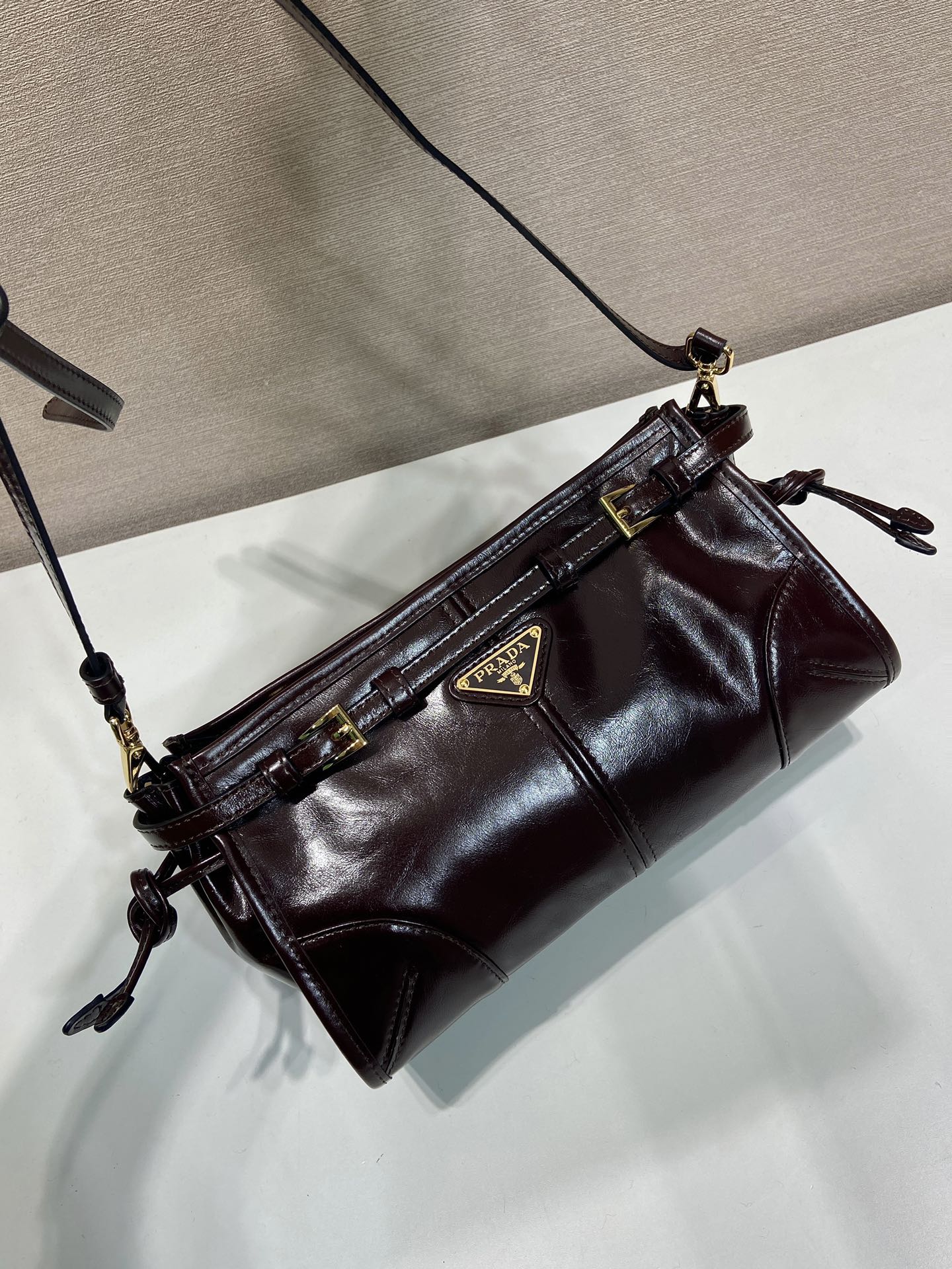 小号 普拉达 PRADA Bonnie soft lux  皮革 红色 F0-1BH215