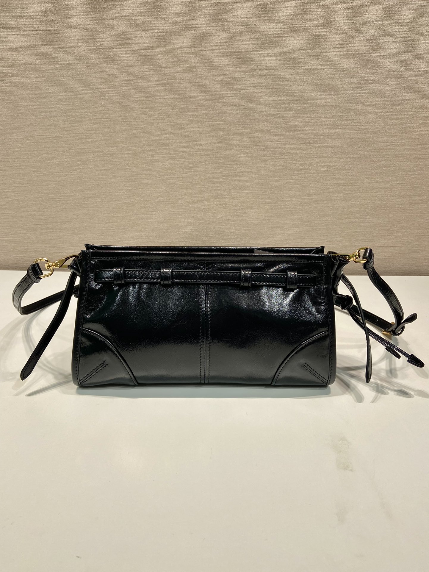 小号 普拉达 PRADA Bonnie soft lux  皮革 黑色 F0-1BH215_2CYR_F0002_V_OOO
