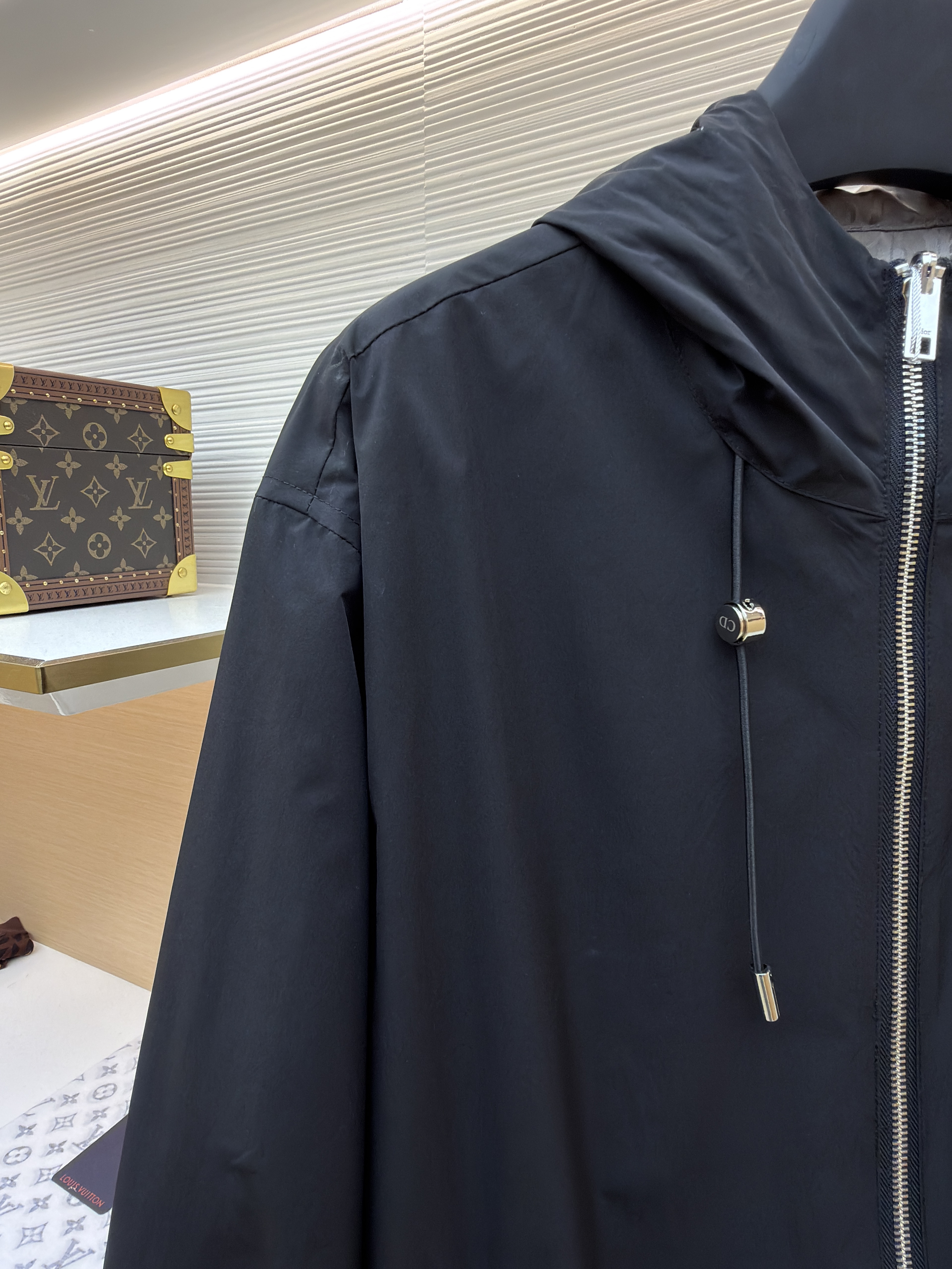 DIOR 迪奥 双面两穿拉链连帽夹克 外套 长袖 秋冬 黑色 C0
