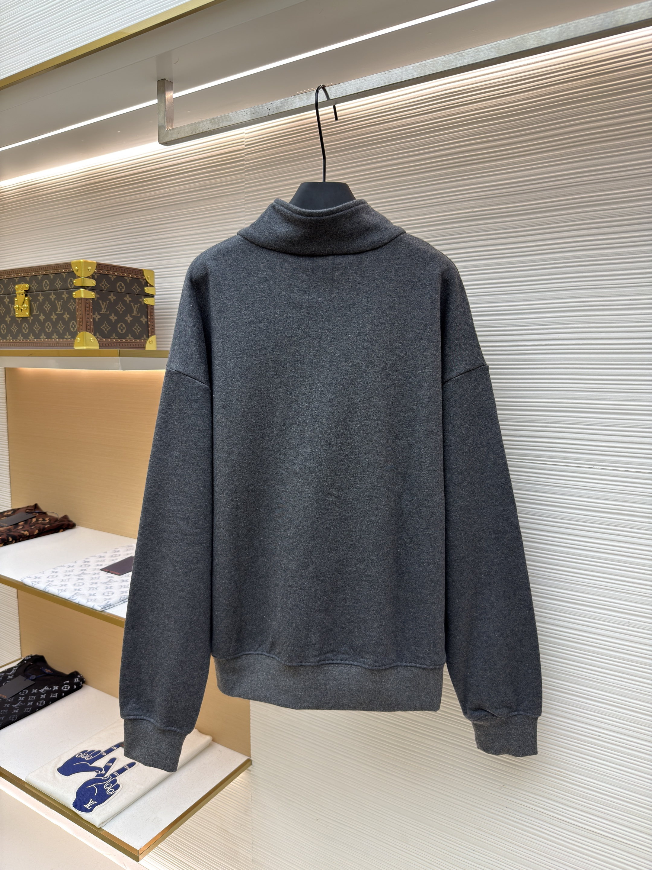 DIOR 迪奥 CD标志Polo半拉链卫衣 秋冬 外套 长袖 灰色 深灰色 A7