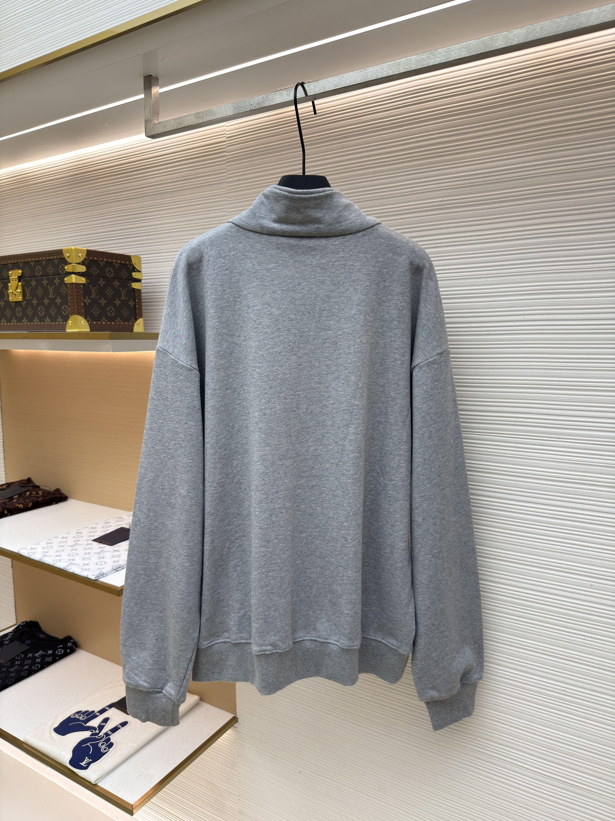 DIOR 迪奥 CD标志Polo半拉链卫衣 秋冬 外套 长袖 灰色 深灰色 A7