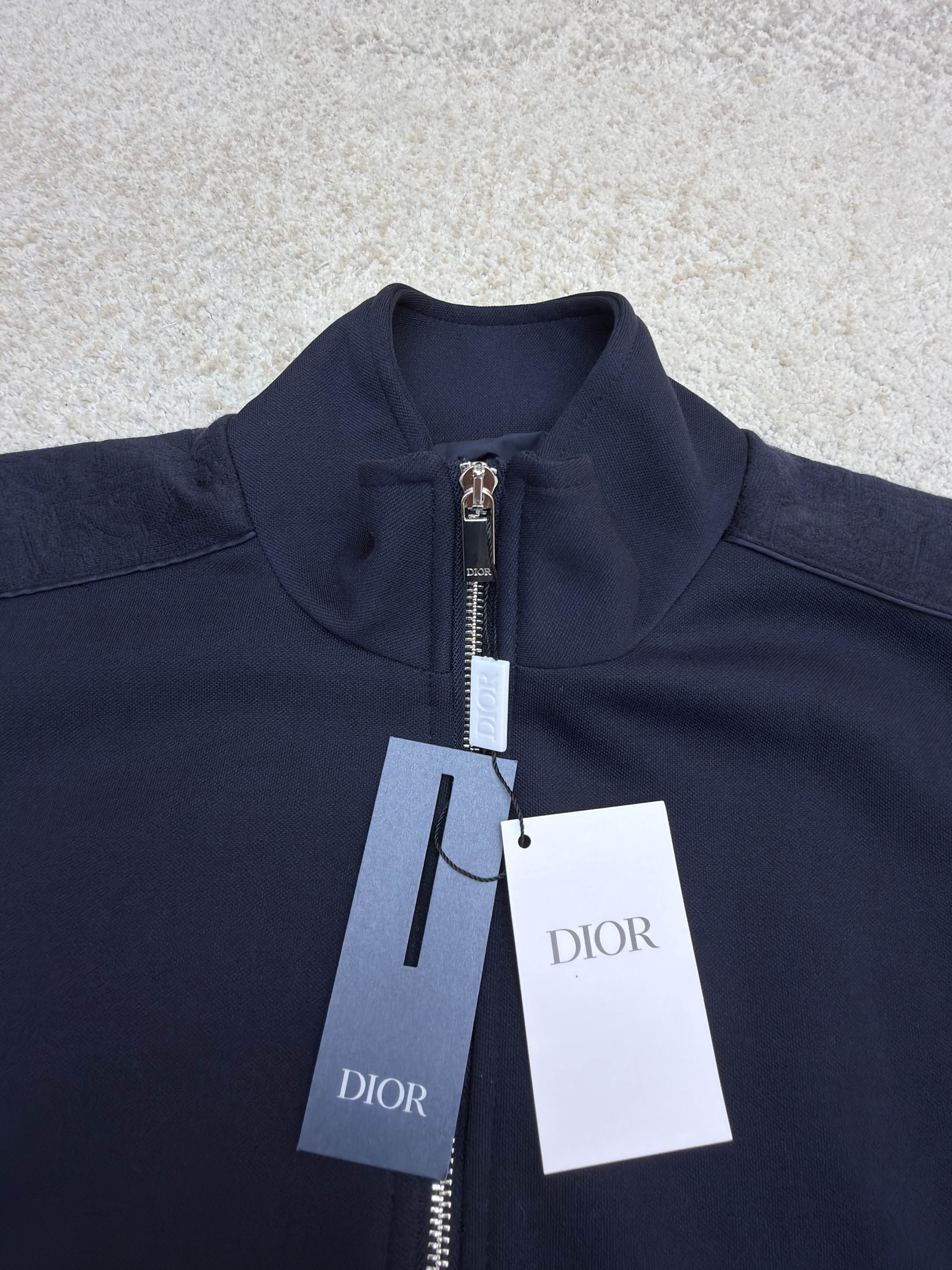 DIOR 迪奥 镶片拉链立领夹克 秋冬 外套 长袖 藏蓝色 B2