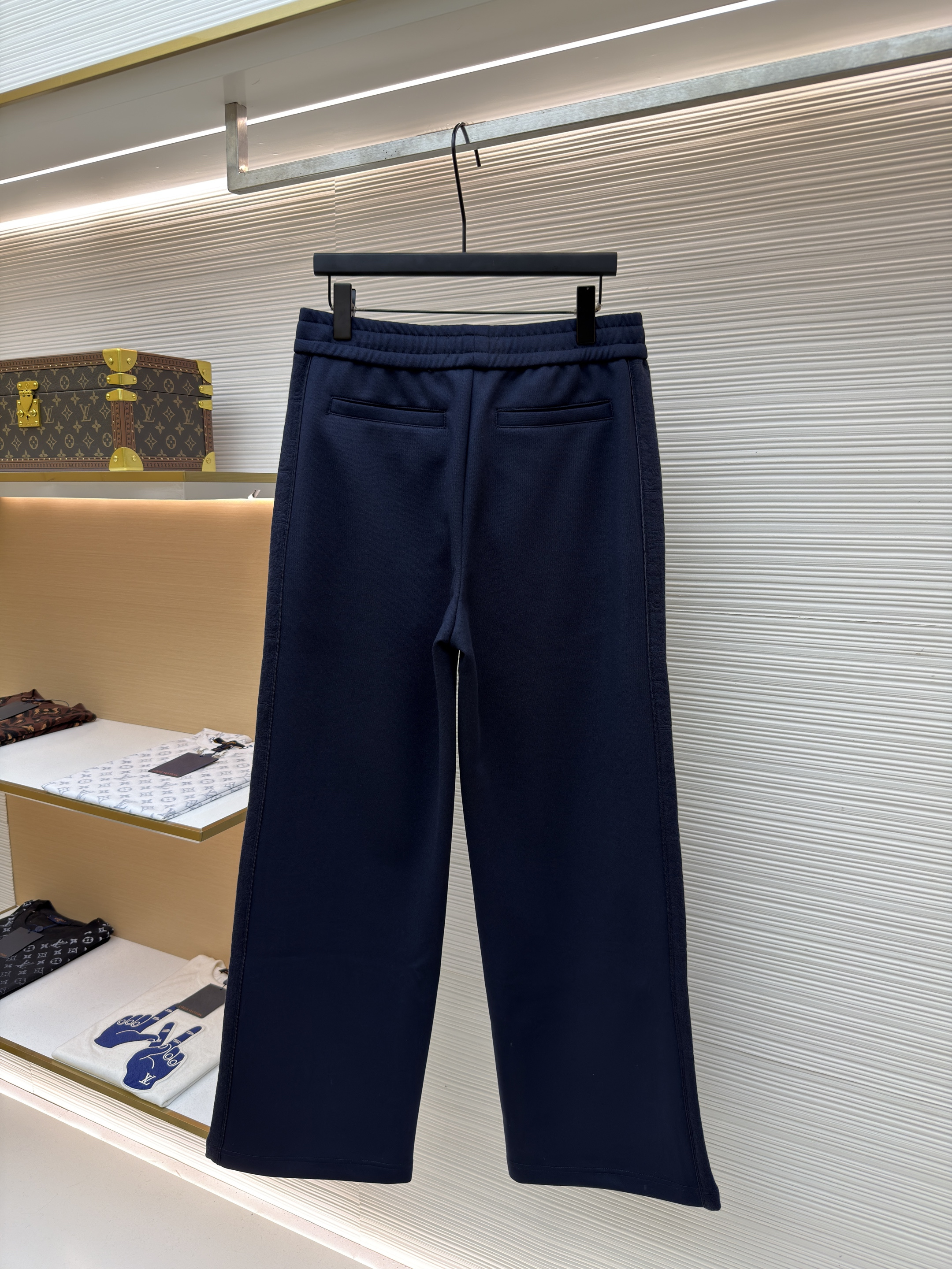 DIOR 迪奥 镶片松紧腰休闲裤 运动裤 长裤 裤子 藏蓝色 B0