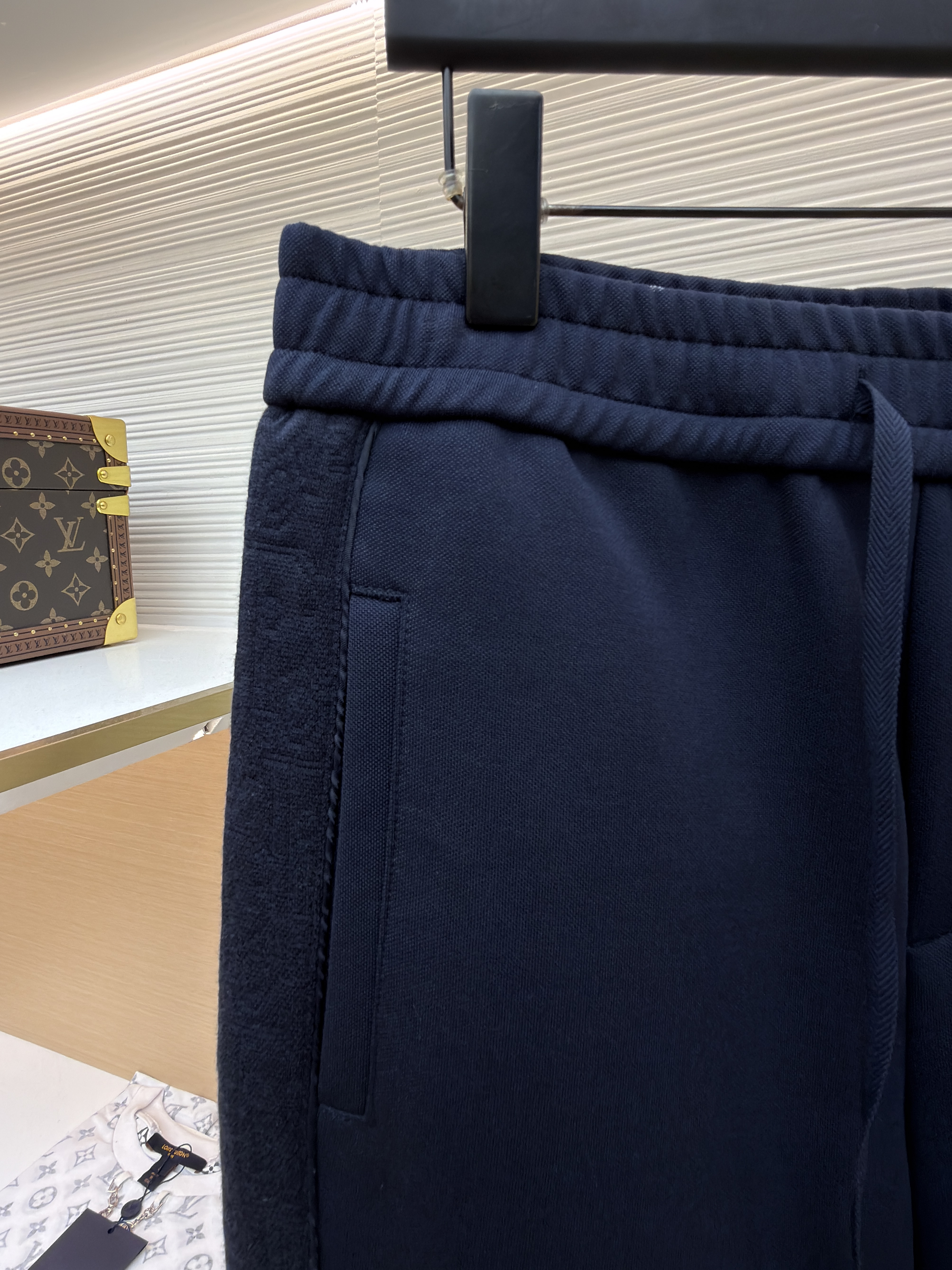 DIOR 迪奥 镶片松紧腰休闲裤 运动裤 长裤 裤子 藏蓝色 B0