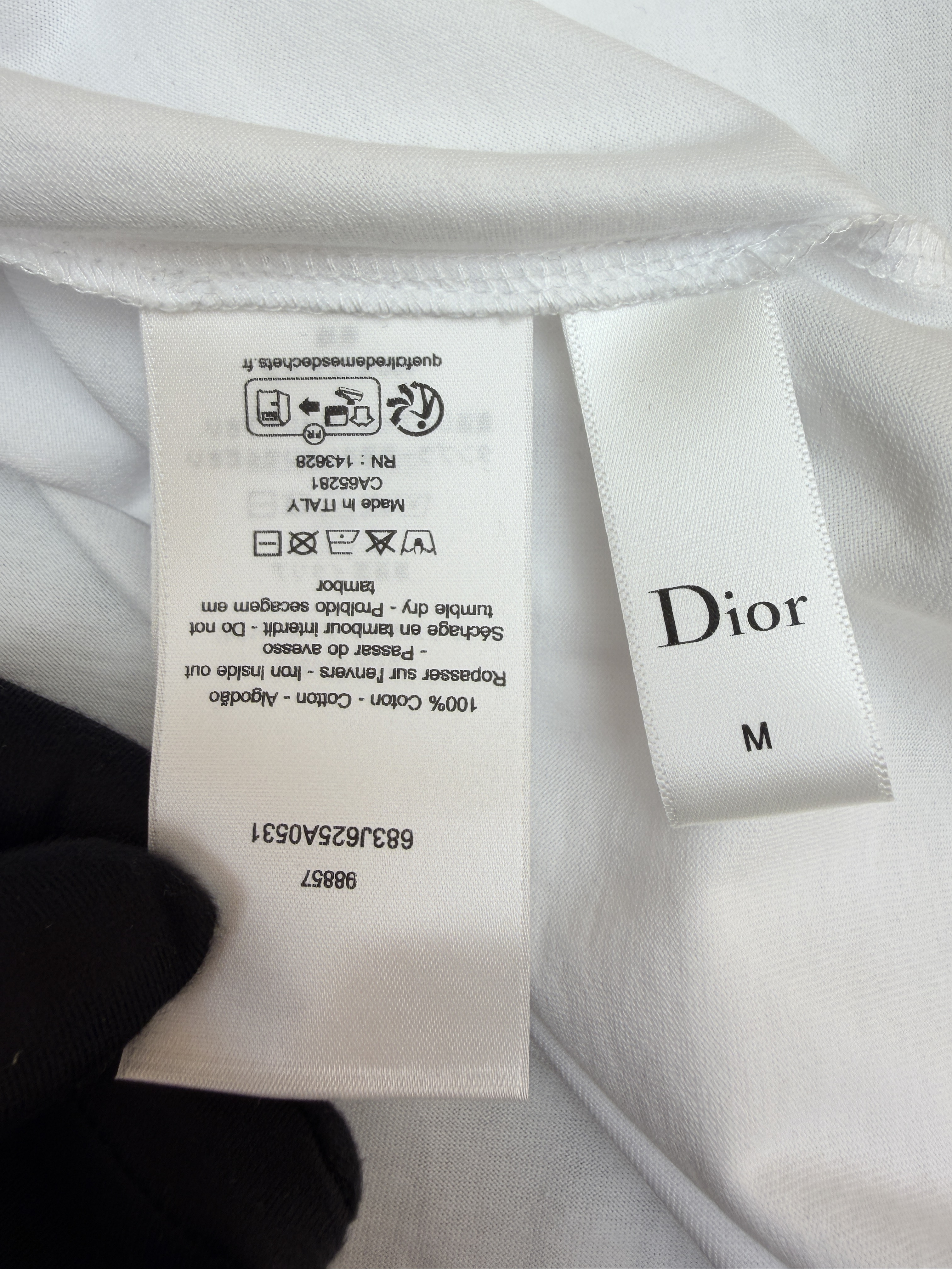 DIOR 迪奥 铭牌刺绣圆领短袖 T恤 夏季 白色 黑色 A0 