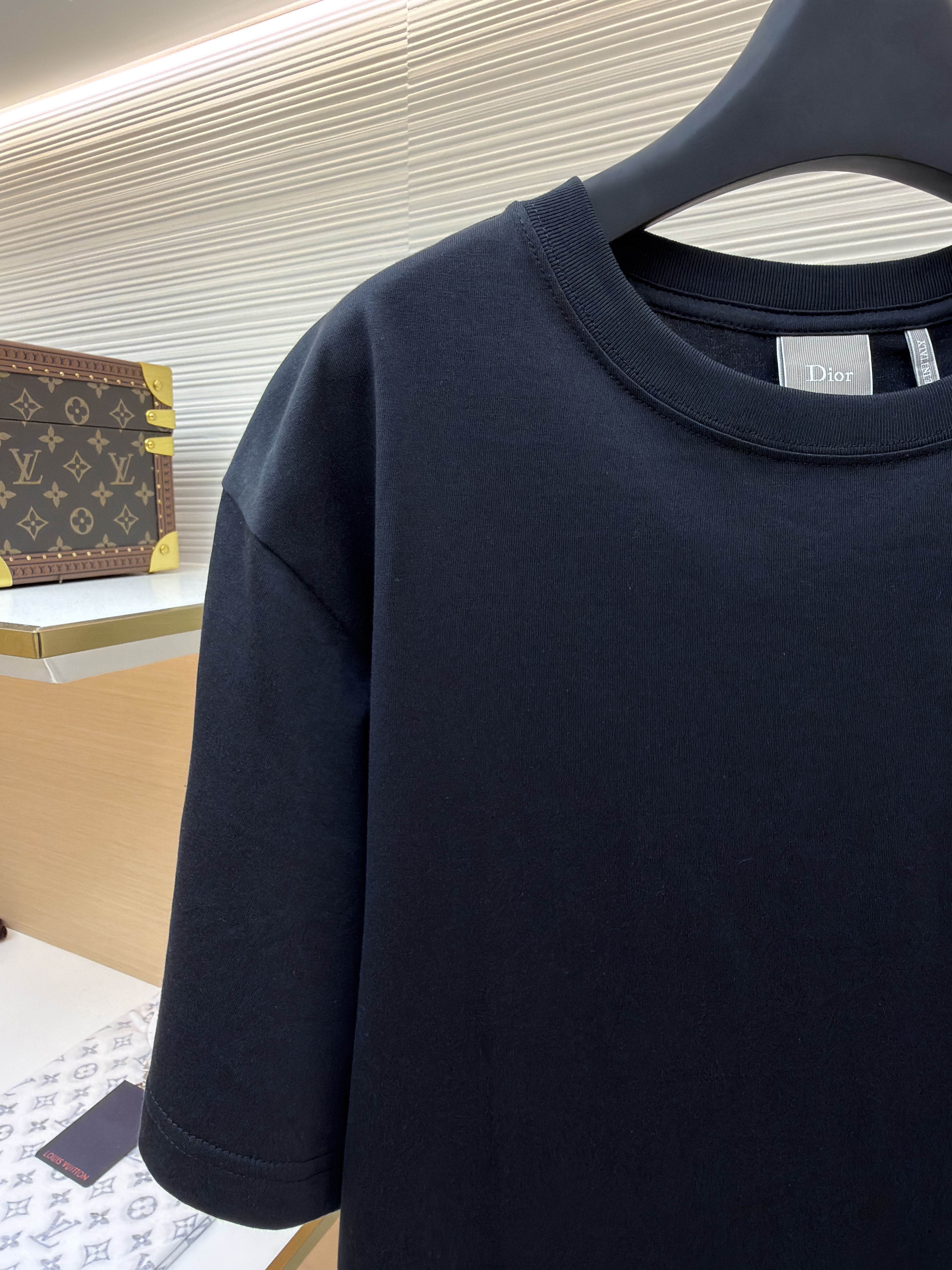 DIOR 迪奥 铭牌刺绣圆领短袖 T恤 夏季 白色 黑色 A0 