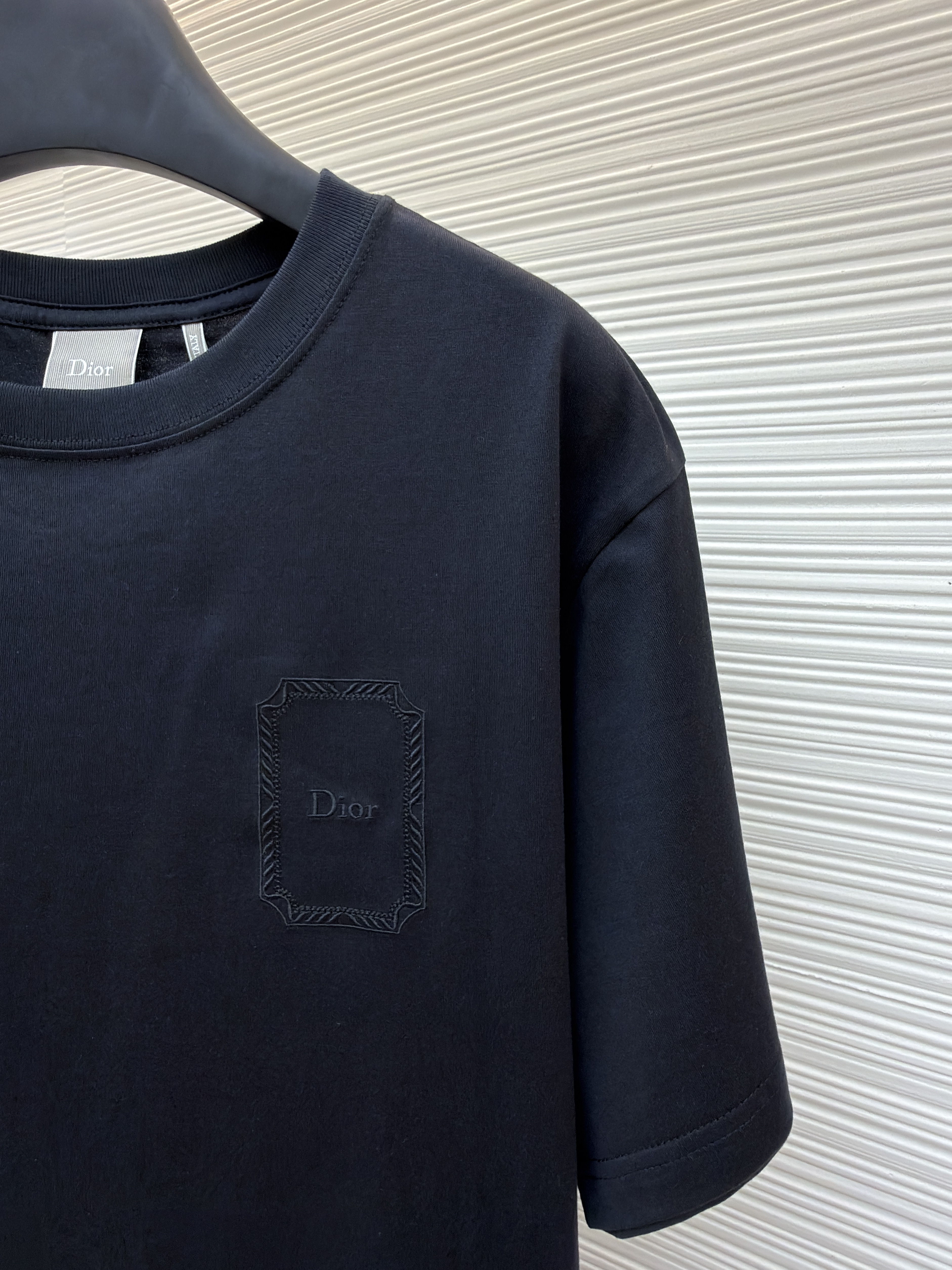 DIOR 迪奥 铭牌刺绣圆领短袖 T恤 夏季 白色 黑色 A0 