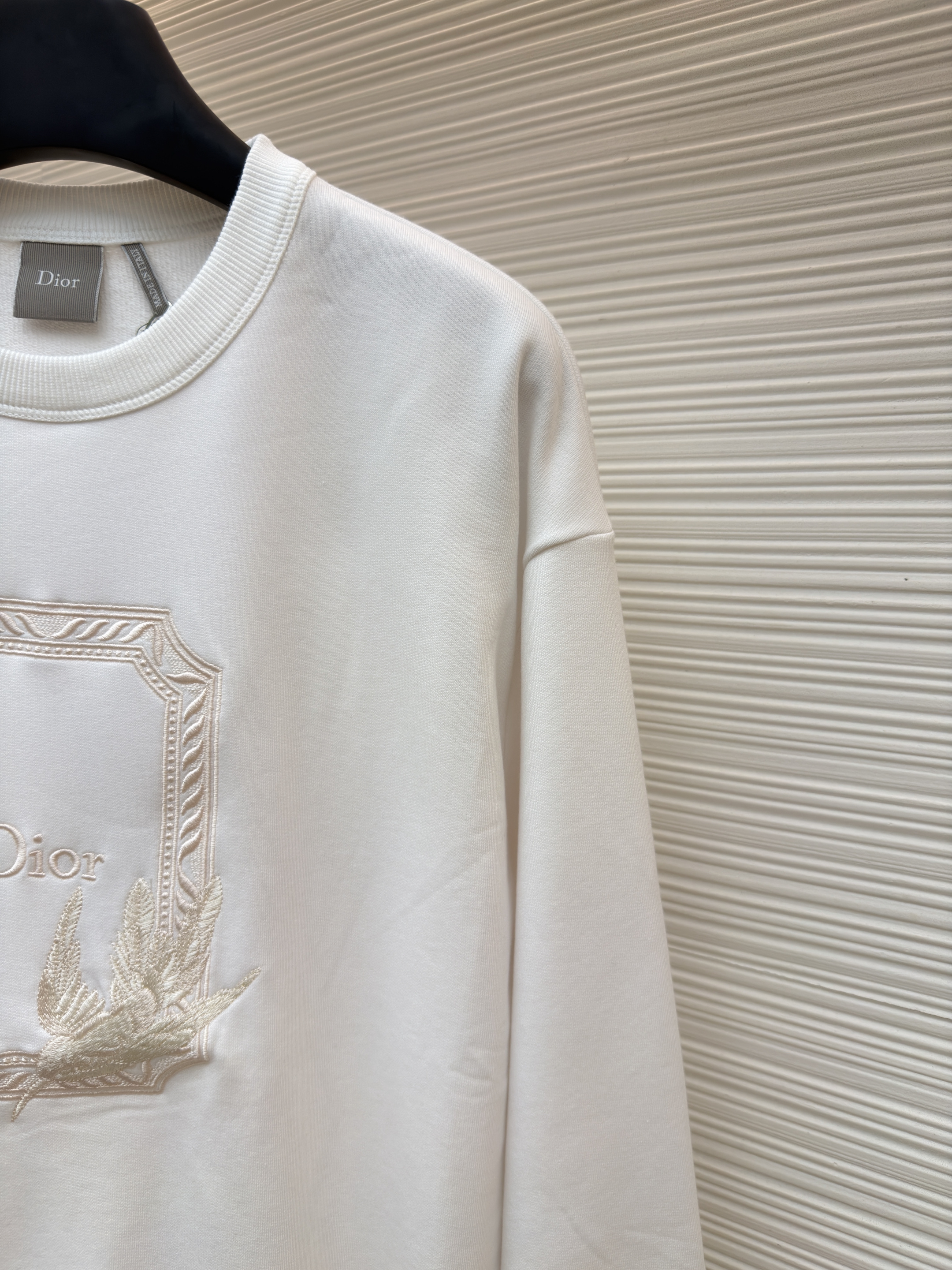 DIOR 迪奥 蜂鸟图案套头卫衣 圆领 秋冬 外套 长袖 白色 B0 