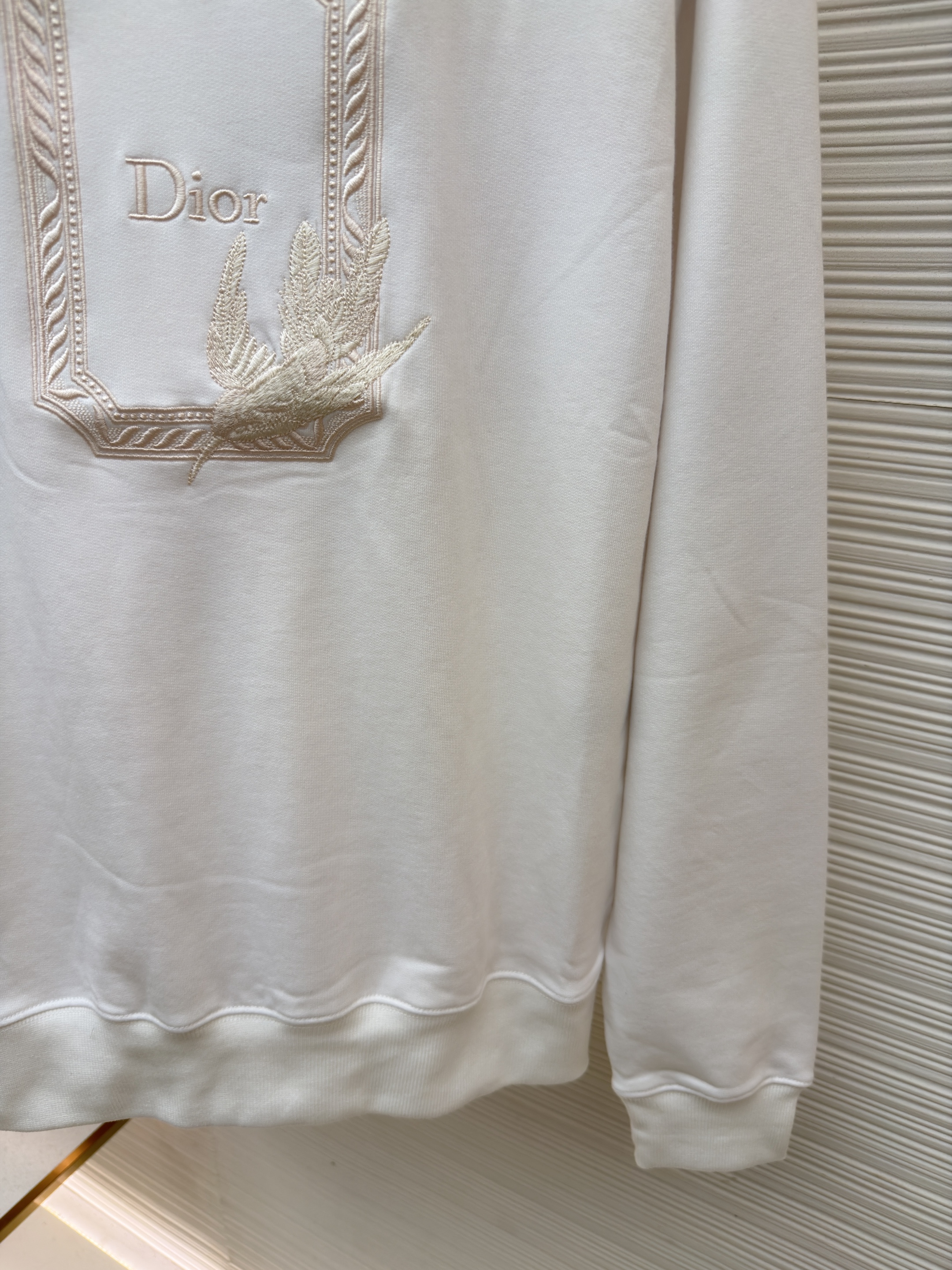 DIOR 迪奥 蜂鸟图案套头卫衣 圆领 秋冬 外套 长袖 白色 B0 