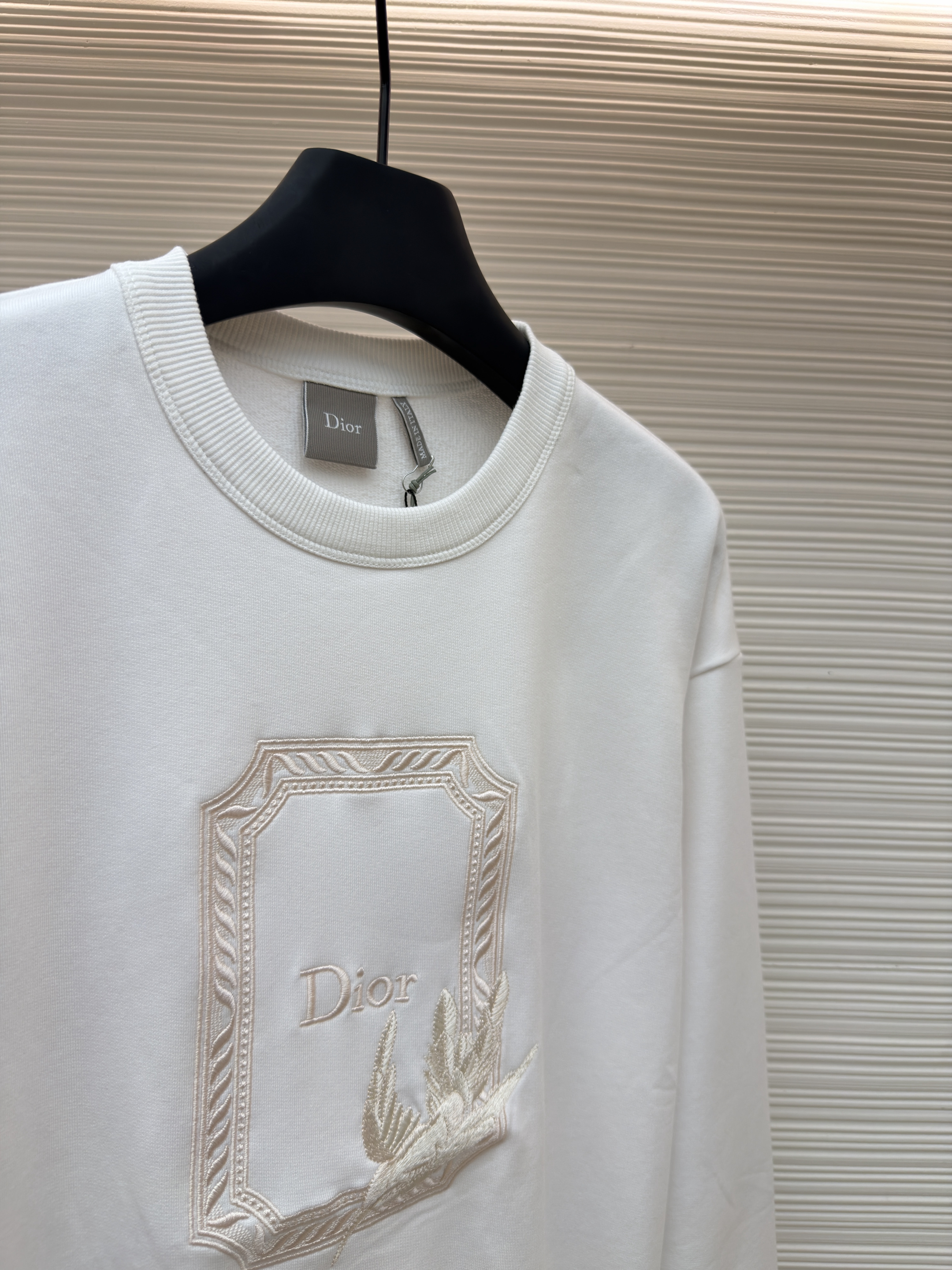 DIOR 迪奥 蜂鸟图案套头卫衣 圆领 秋冬 外套 长袖 白色 B0 