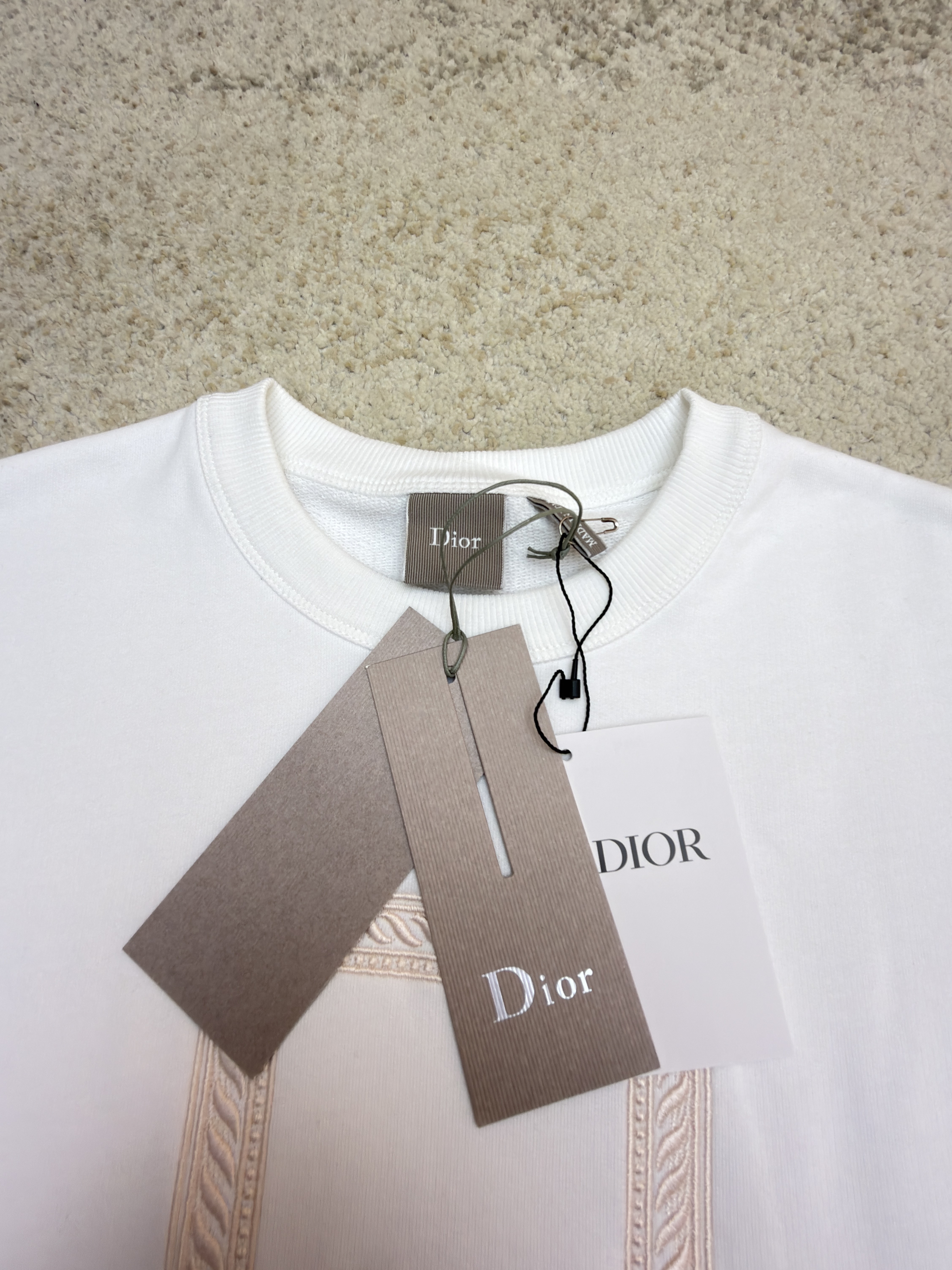 DIOR 迪奥 蜂鸟图案套头卫衣 圆领 秋冬 外套 长袖 白色 B0 