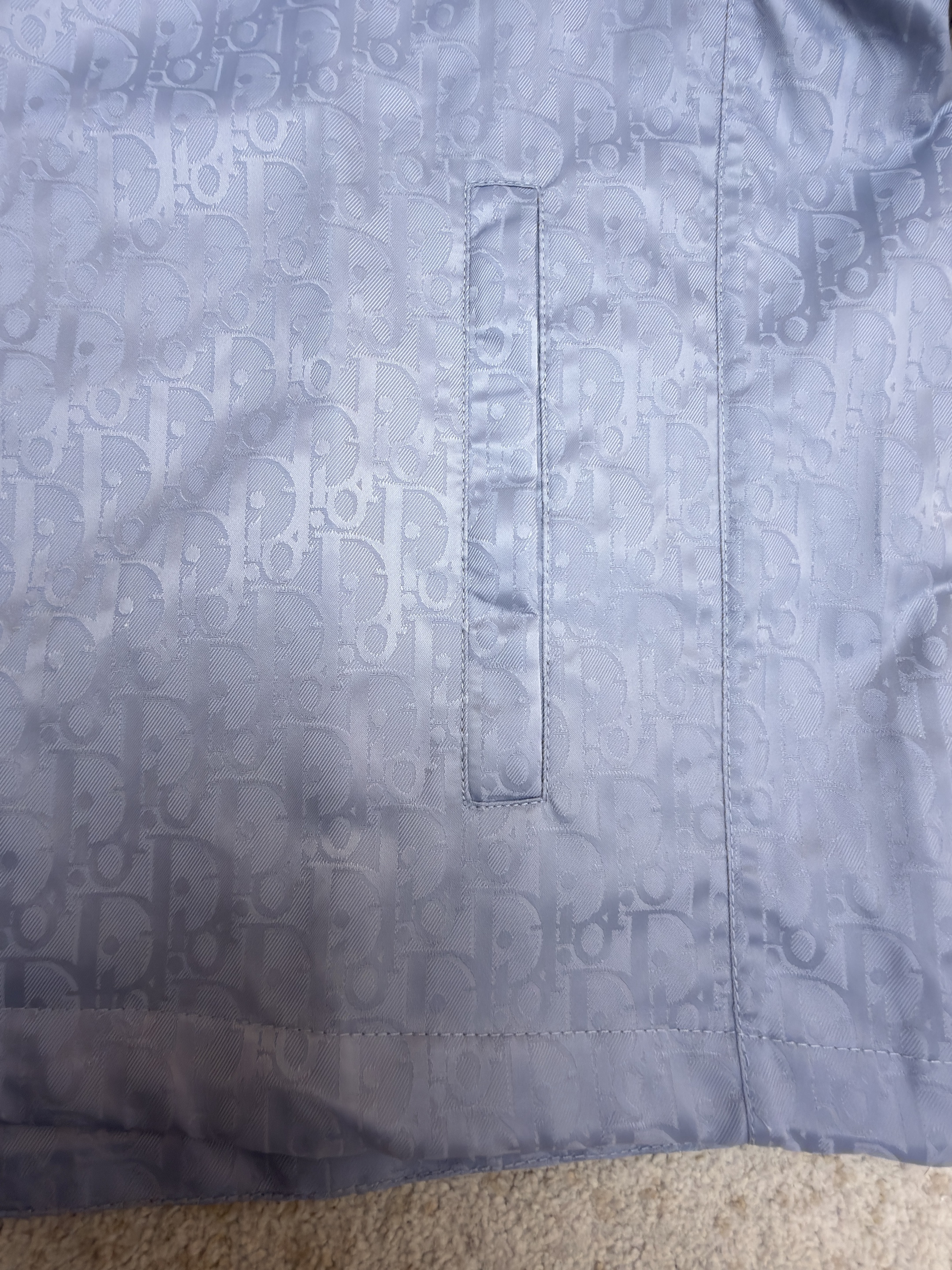 DIOR 迪奥 Oblique 满印暗纹印花拉链连帽夹克 外套 长袖 藏蓝色 浅蓝色 B2