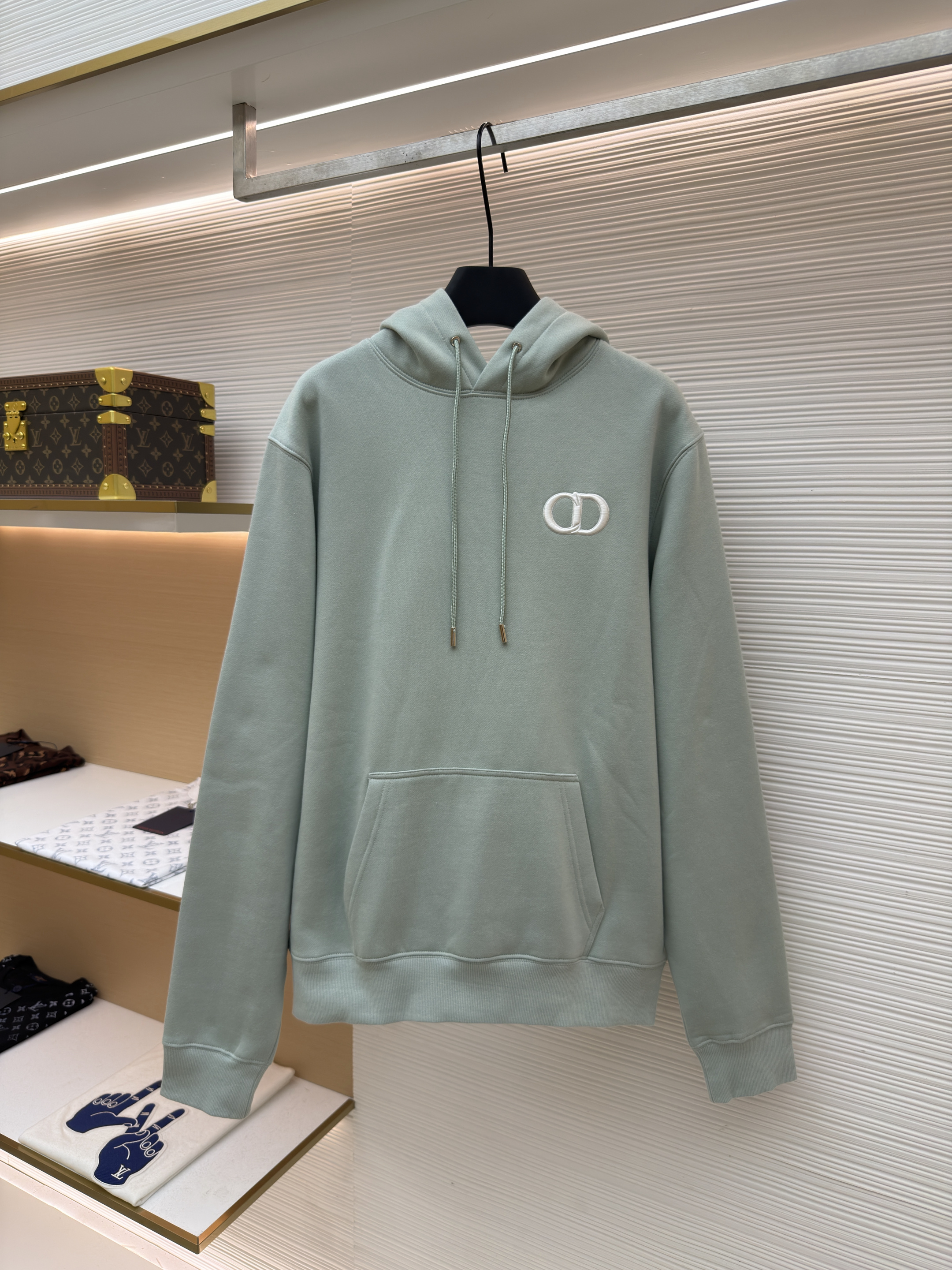 DIOR 迪奥 CD字母刺绣连帽卫衣 秋冬 外套 长袖 黑色 灰色 绿色 蓝色 B0