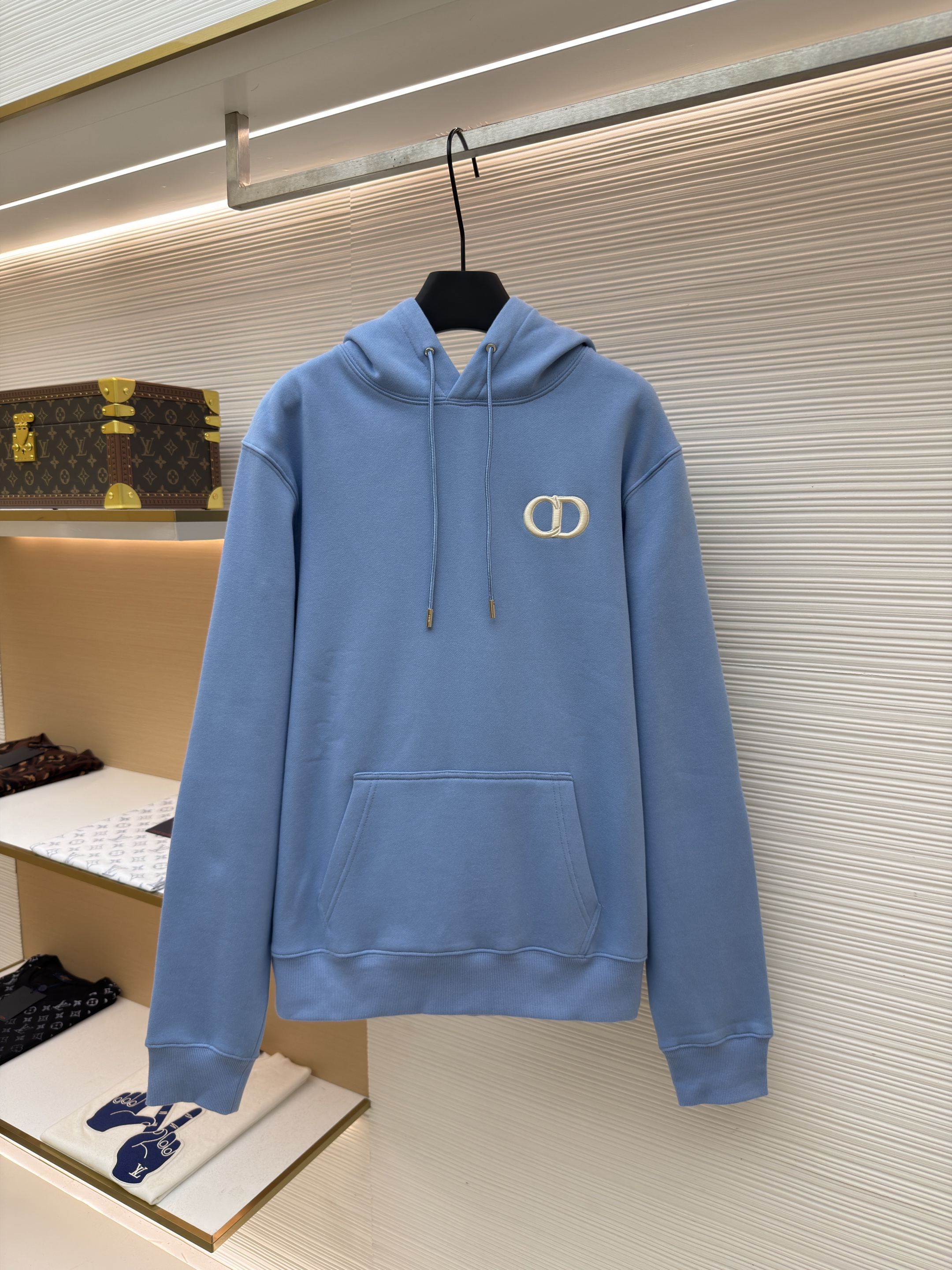DIOR 迪奥 CD字母刺绣连帽卫衣 秋冬 外套 长袖 黑色 灰色 绿色 蓝色 B0