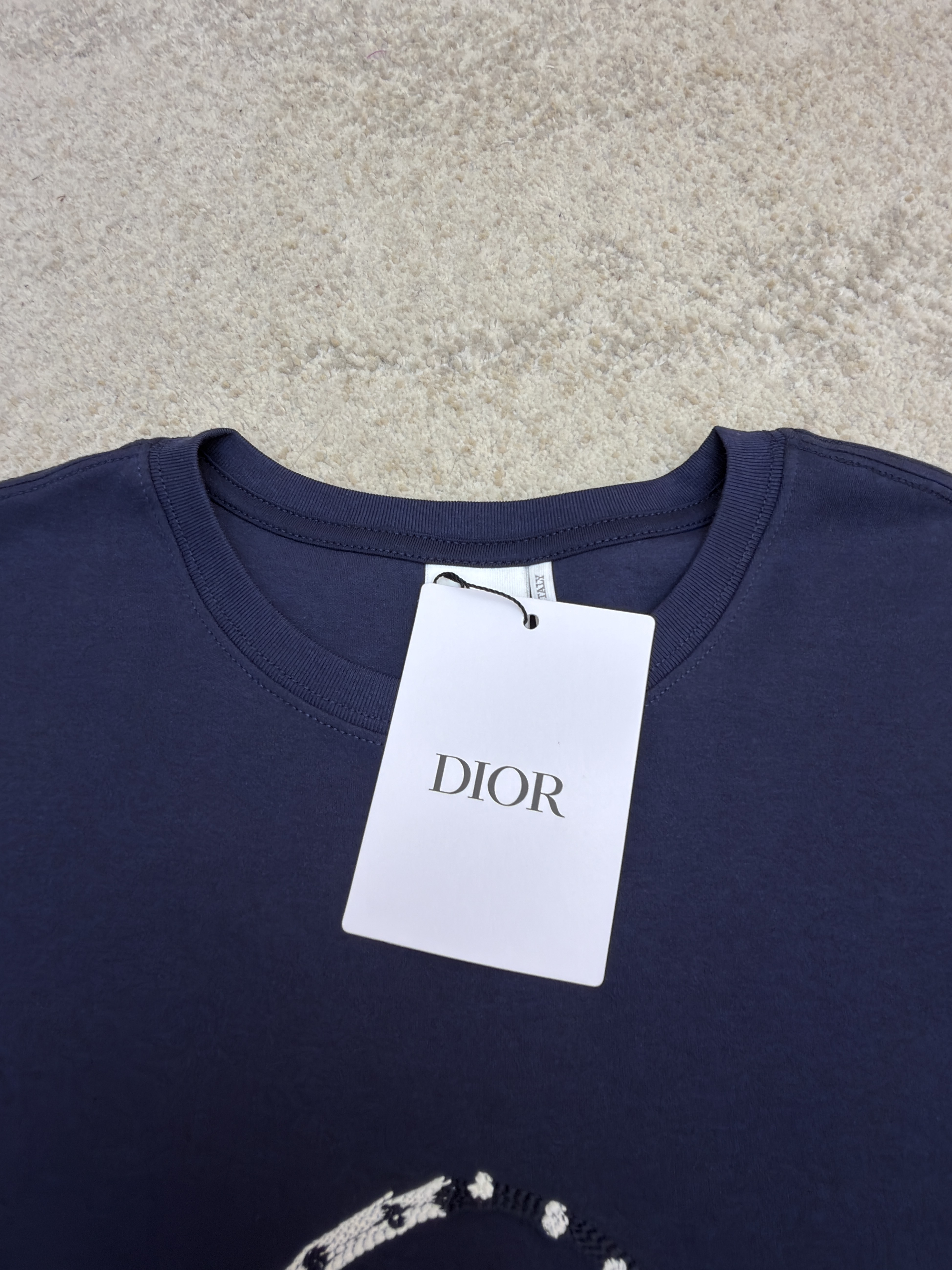 DIOR 迪奥 Medaillon刺绣圆领短袖 T恤 夏季 蓝色 A0 