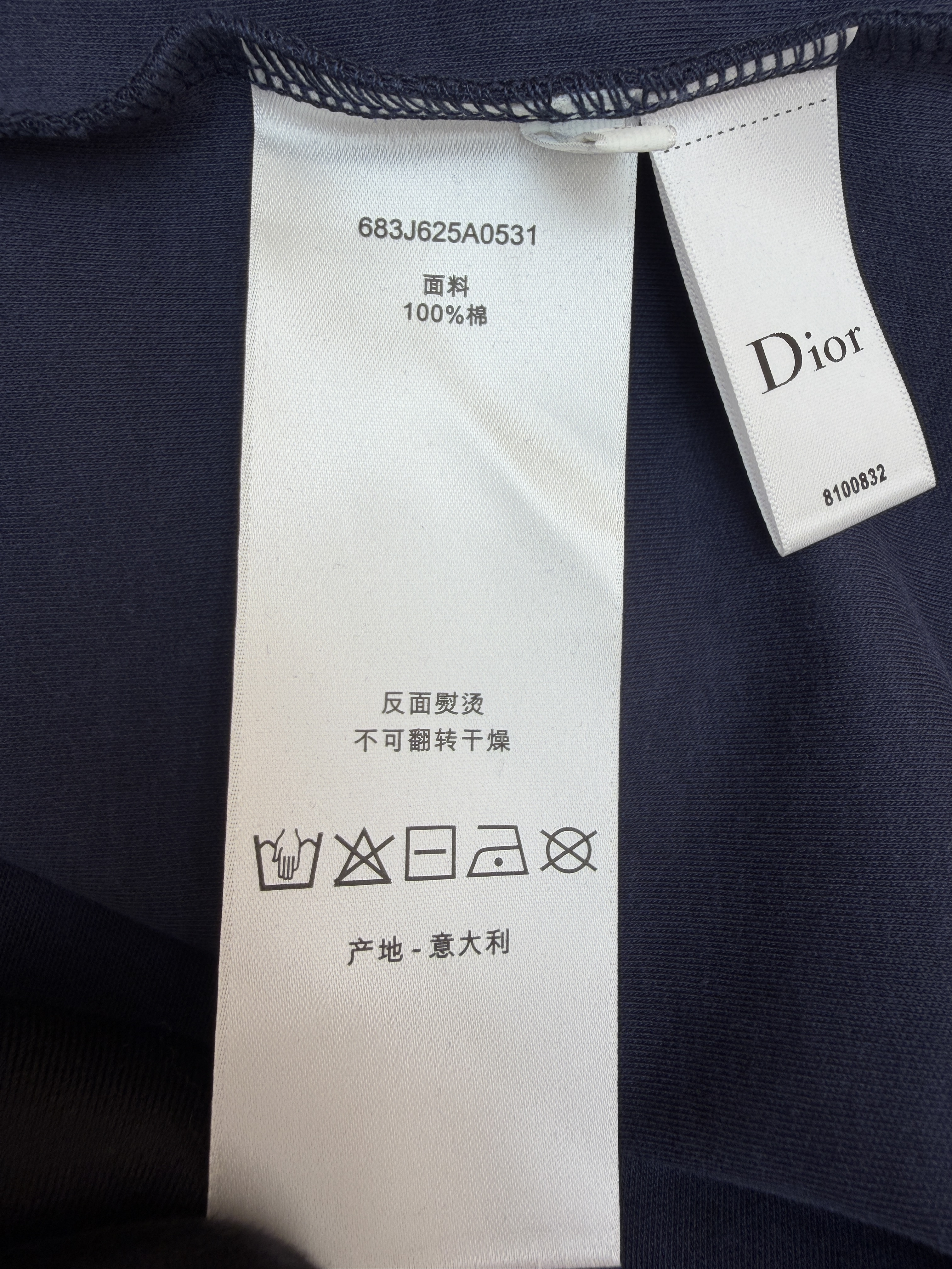 DIOR 迪奥 Medaillon刺绣圆领短袖 T恤 夏季 蓝色 A0 