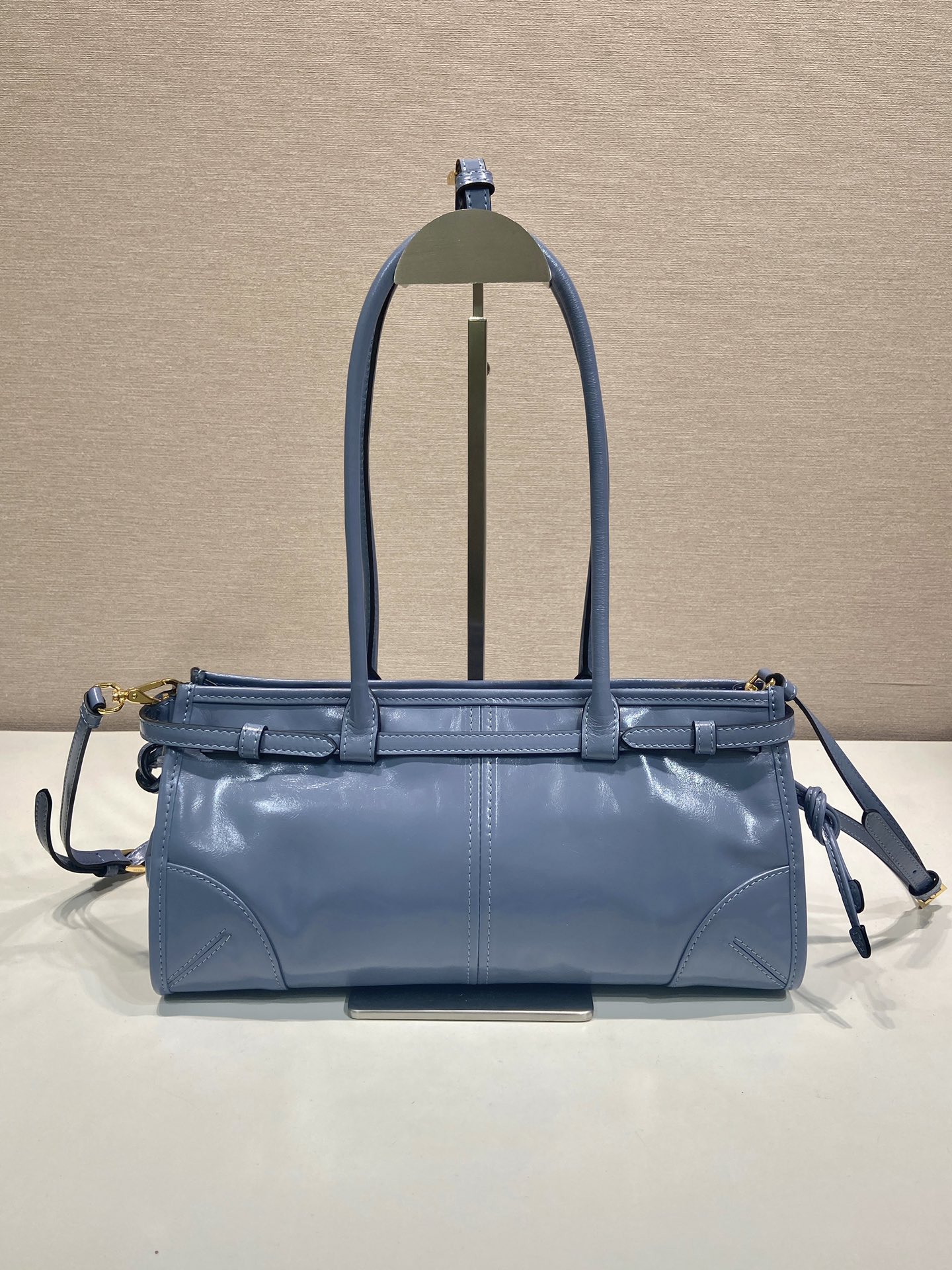 中号 普拉达 PRADA Bonnie 手提单肩包 皮革 航空蓝 F0-1BA426_2CYR_F05GU_V_MOO