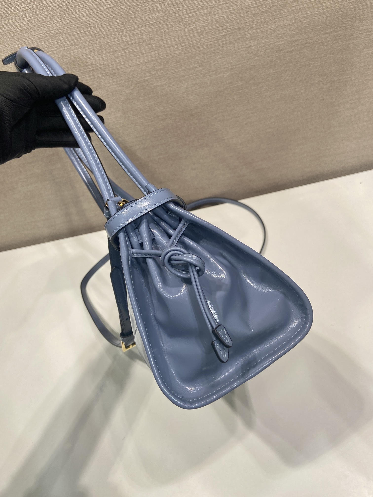 中号 普拉达 PRADA Bonnie 手提单肩包 皮革 航空蓝 F0-1BA426_2CYR_F05GU_V_MOO