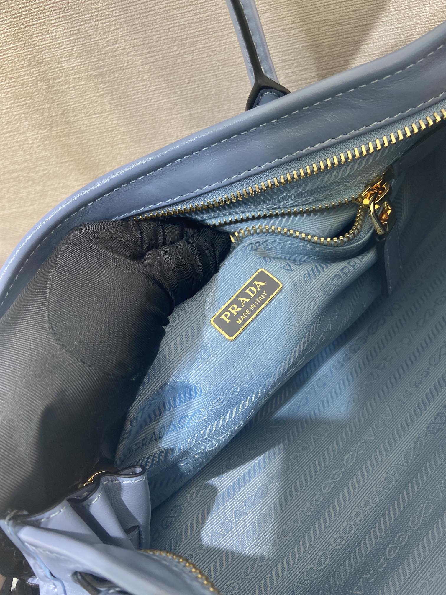 中号 普拉达 PRADA Bonnie 手提单肩包 皮革 航空蓝 F0-1BA426_2CYR_F05GU_V_MOO