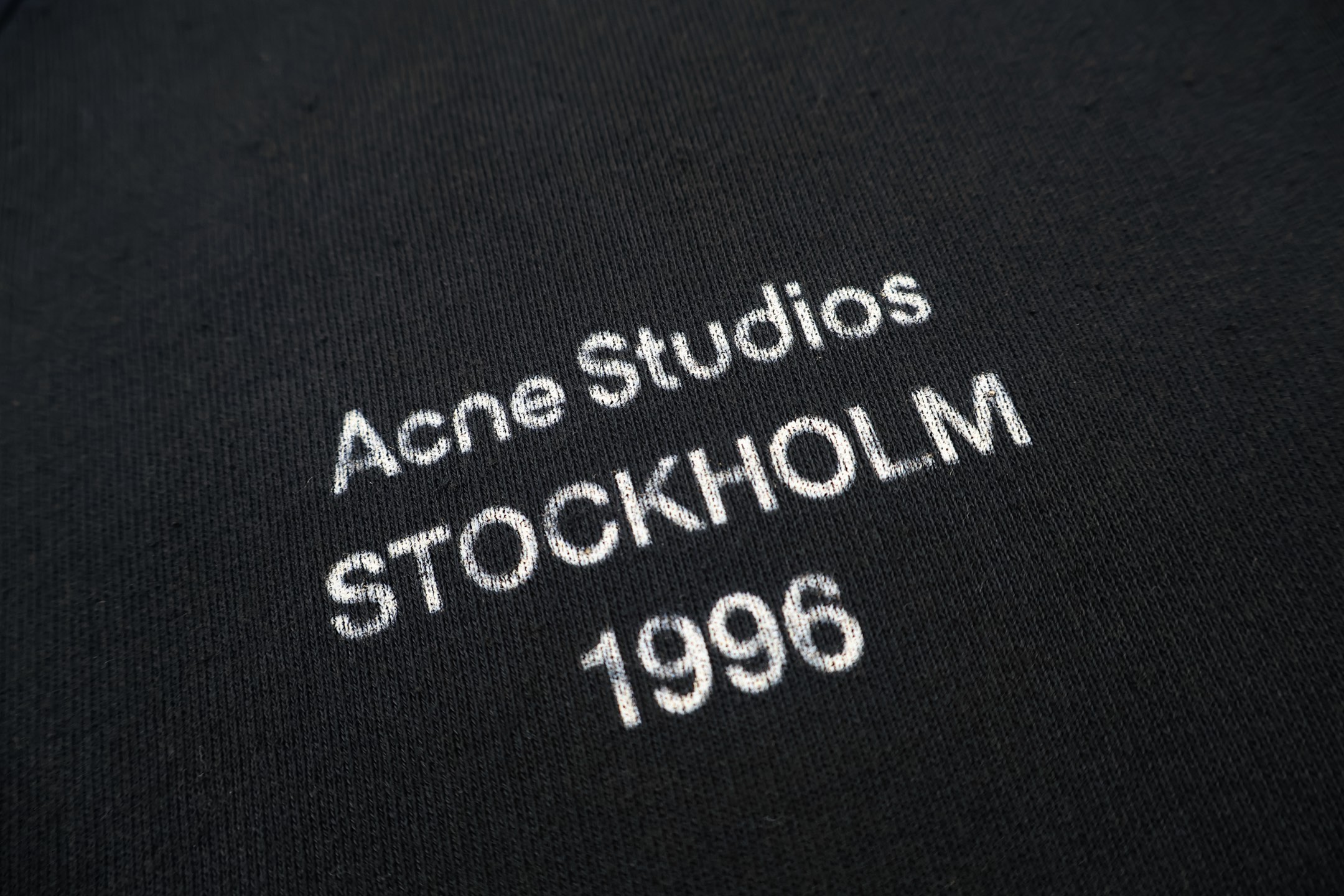 Acne Studios 1996做旧破坏翻领短款拉链卫衣夹克 外套 秋冬 长袖 黑色 灰色 B2