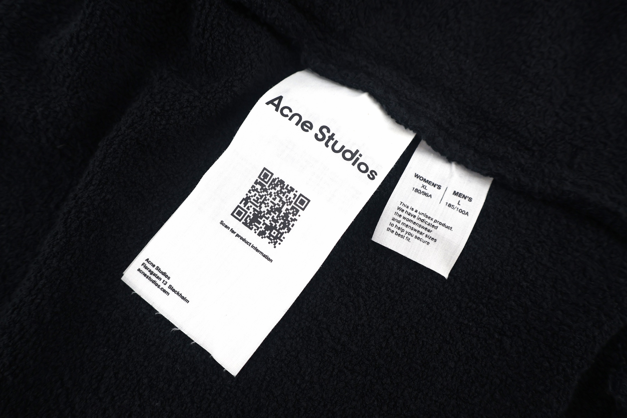 Acne Studios 1996做旧破坏翻领短款拉链卫衣夹克 外套 秋冬 长袖 黑色 灰色 B2