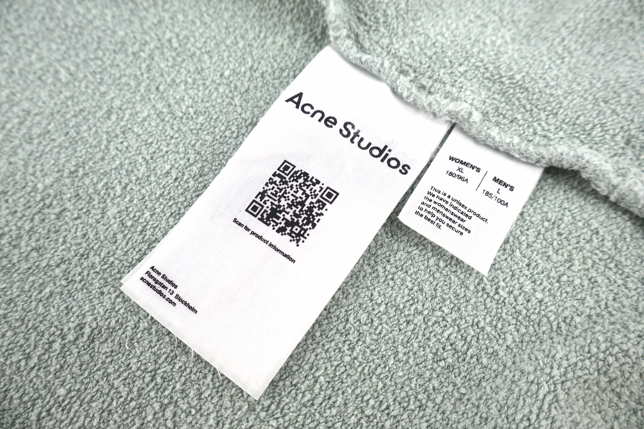 Acne Studios 1996做旧破坏翻领短款拉链卫衣夹克 外套 秋冬 长袖 黑色 灰色 B2