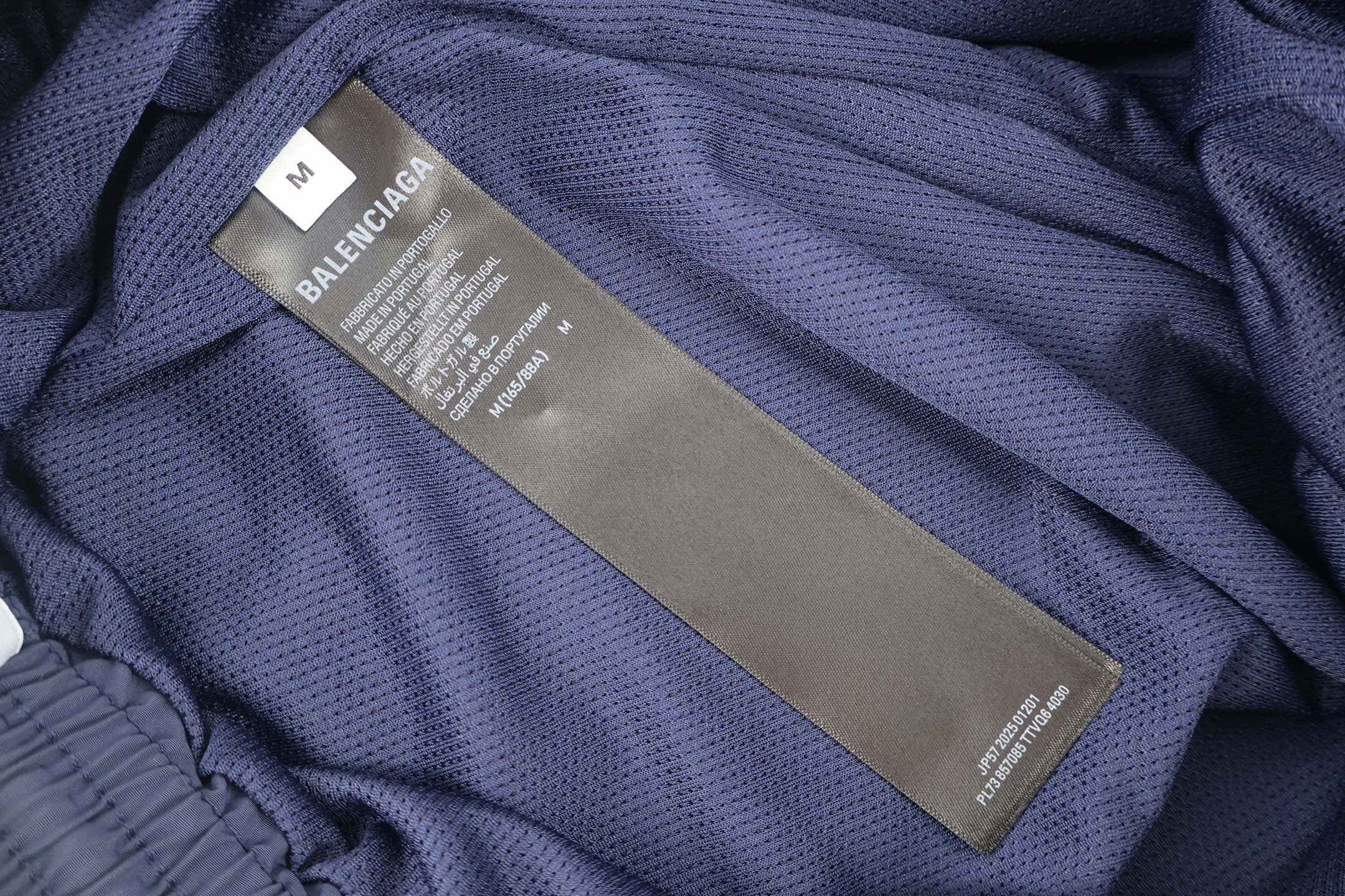 Balenciaga 巴黎世家 撞色皇冠刺绣反光印花松紧腰运动裤 休闲裤 长裤 裤子 藏蓝色 红色 B0