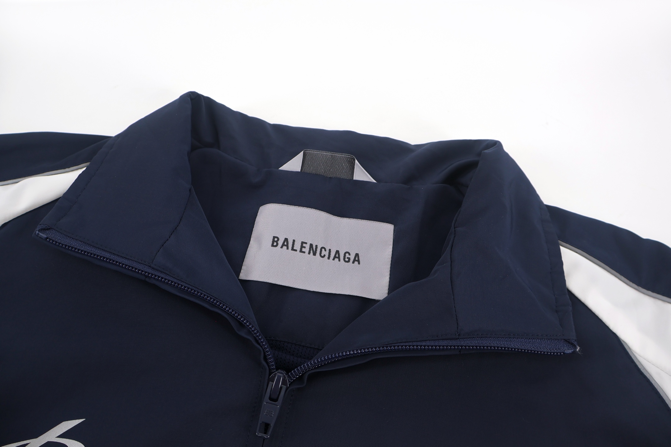 Balenciaga 巴黎世家 撞色皇冠刺绣反光印花拉链运动夹克 外套 长袖 藏蓝色 红色 B2
