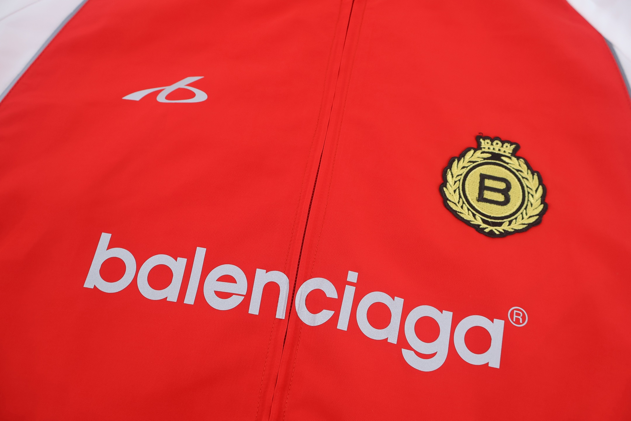 Balenciaga 巴黎世家 撞色皇冠刺绣反光印花拉链运动夹克 外套 长袖 藏蓝色 红色 B2