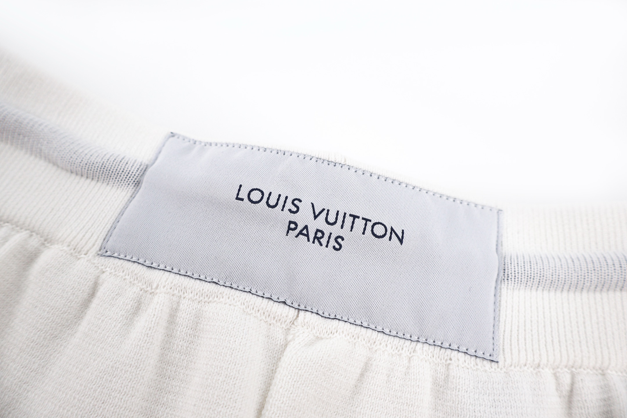 LOUIS VUITTON 路易威登 LV 口袋撞色抽绳针织短裤 休闲裤 裤子 白色 B0