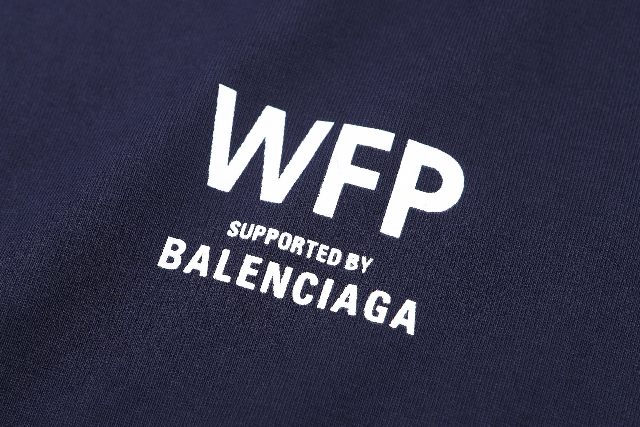 Balenciaga 巴黎世家 WFP字母印花圆领短袖 T恤 圆领 夏季 藏蓝色 灰色 A0 