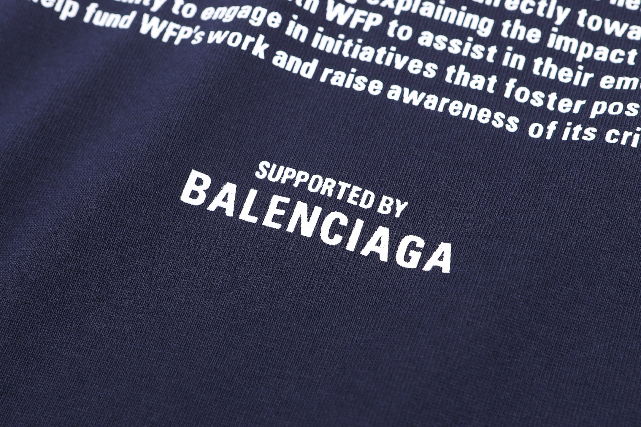Balenciaga 巴黎世家 WFP字母印花圆领短袖 T恤 圆领 夏季 藏蓝色 灰色 A0 