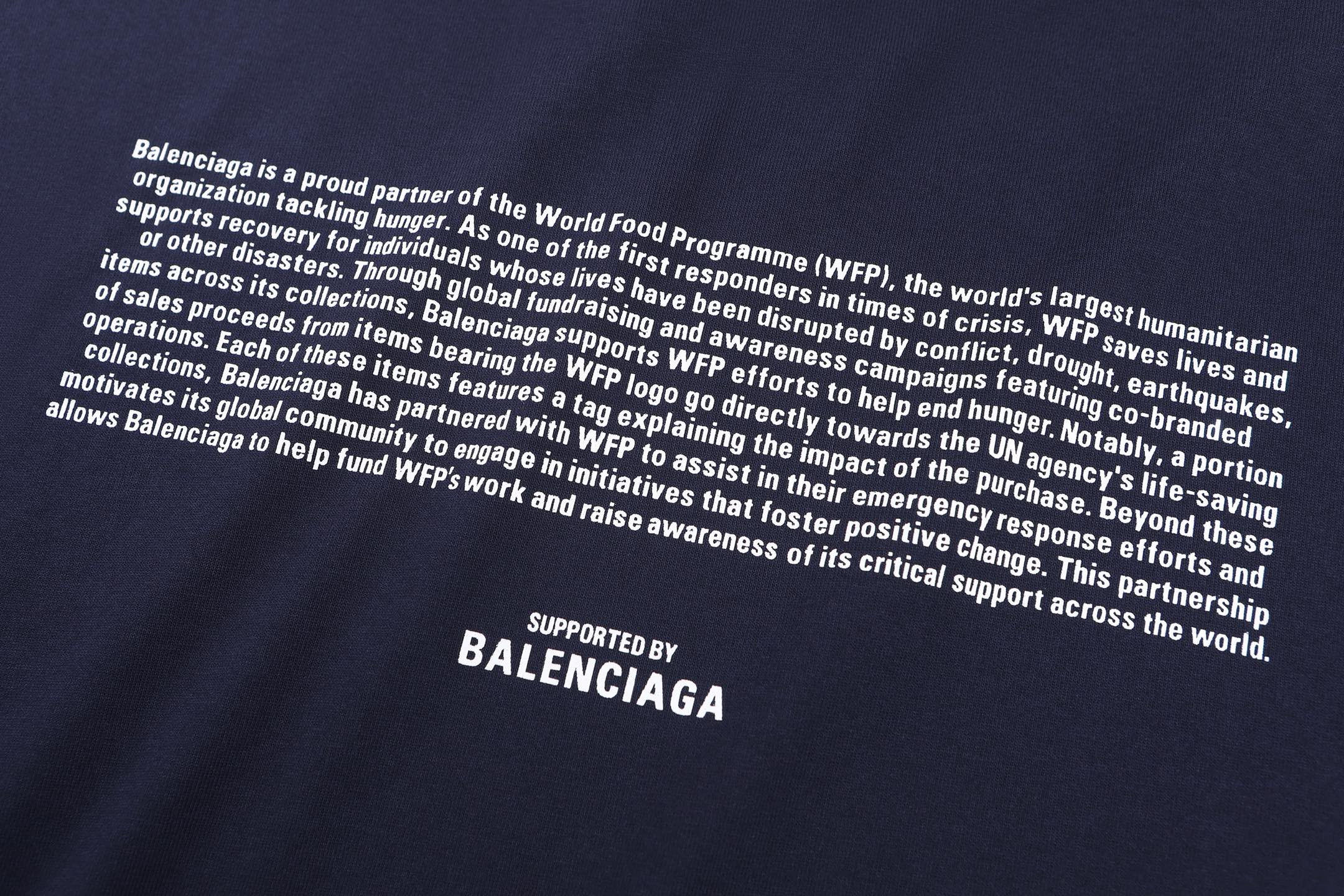 Balenciaga 巴黎世家 WFP字母印花圆领短袖 T恤 圆领 夏季 藏蓝色 灰色 A0 