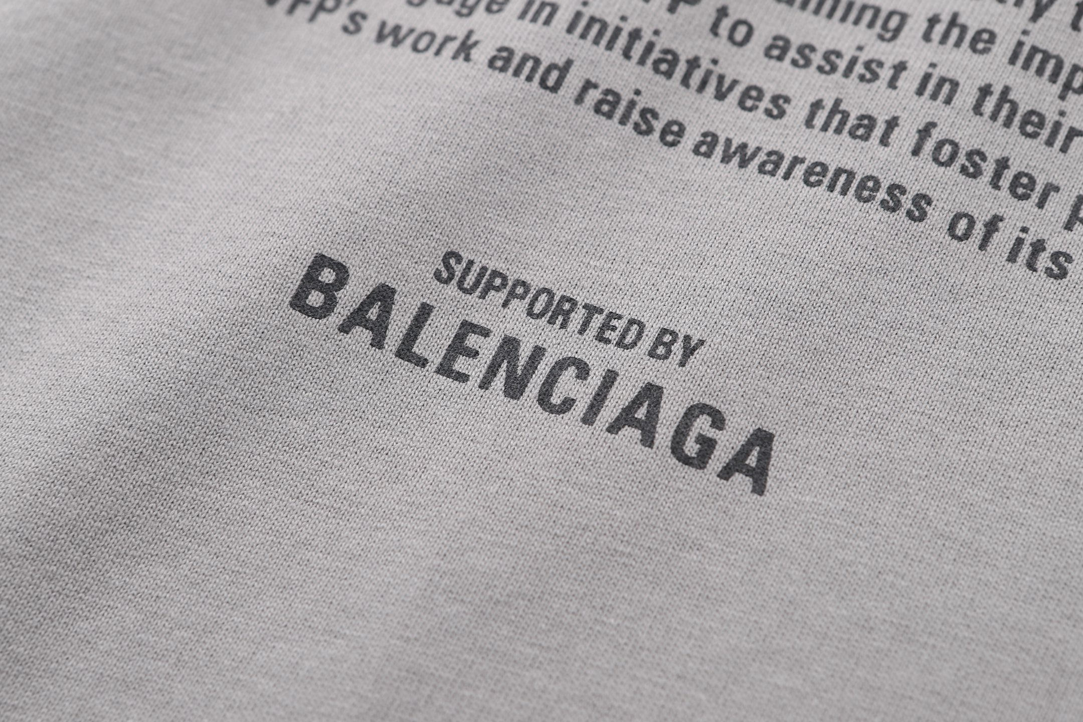 Balenciaga 巴黎世家 WFP字母印花圆领短袖 T恤 圆领 夏季 藏蓝色 灰色 A0 