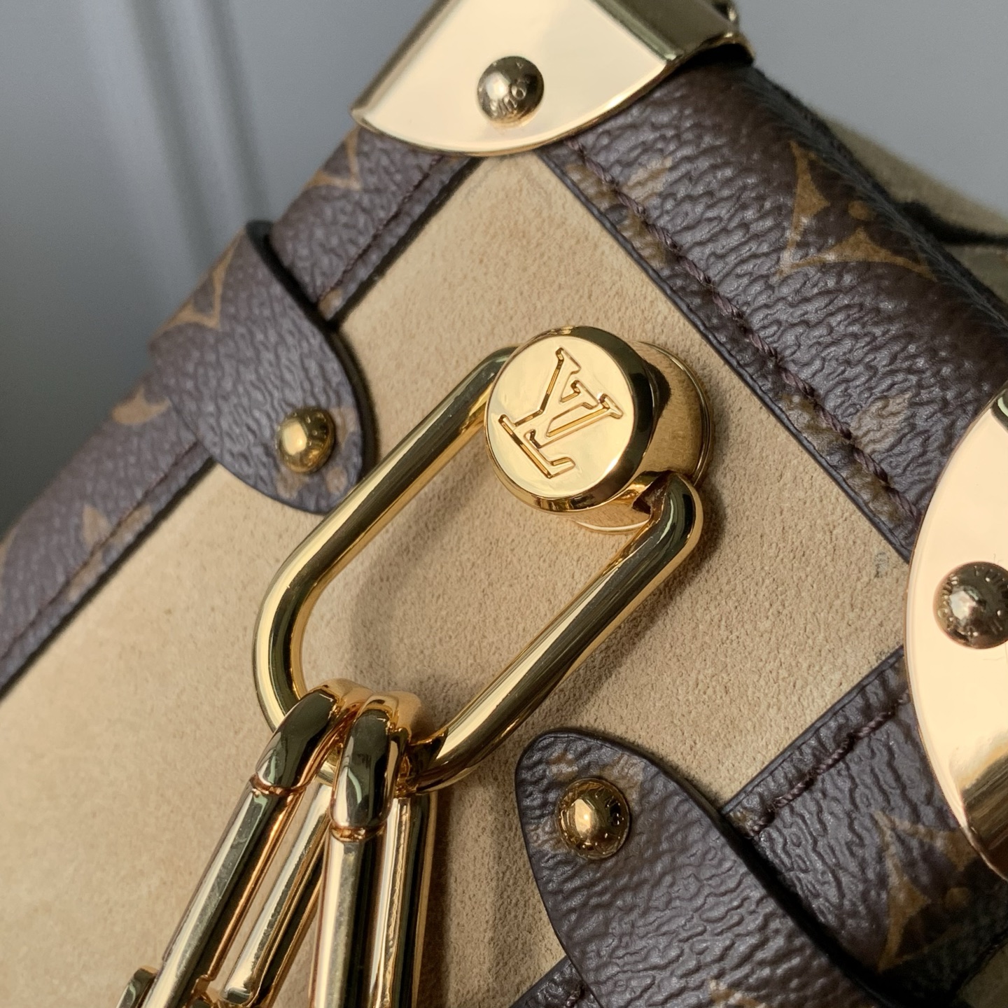 LOUIS VUITTONNANO LV SIDE TRUNKMonogram  绒面牛皮革  斜挎手提包 中号 F0-M2A041