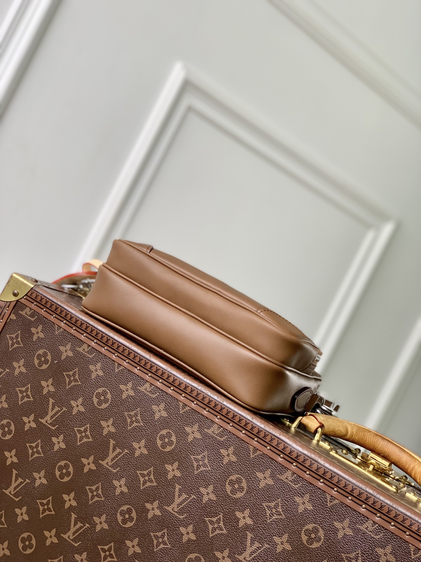 超大号 LOUIS VUITTONNANO LV NiI XL  单肩 手提包 牛皮 焦糖色F0-M27999