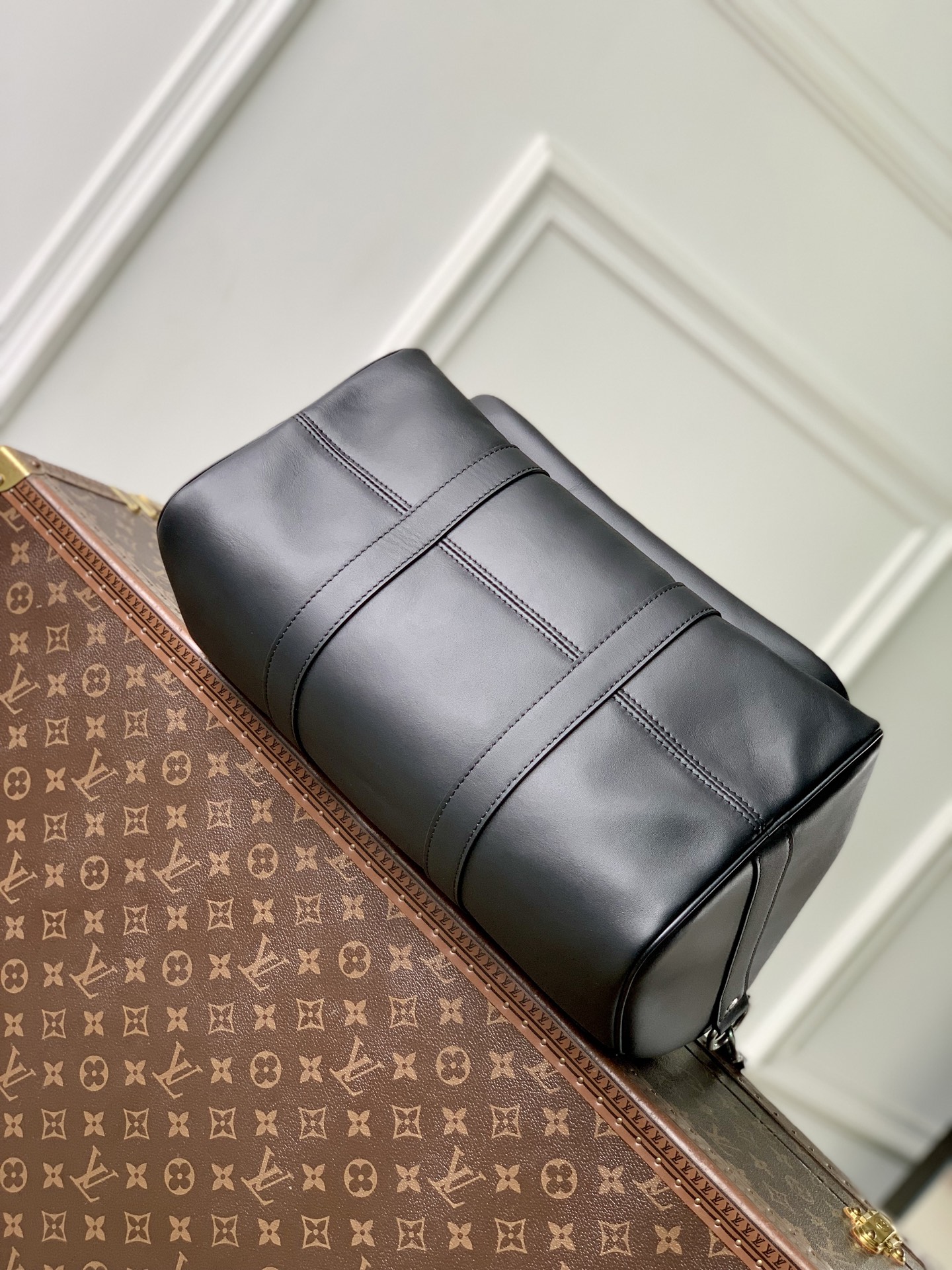 35CM LOUIS VUITTONNANO LV keepall CARGO BANDOULIERE 35 单肩 手提包 牛皮 黑色 J0- 