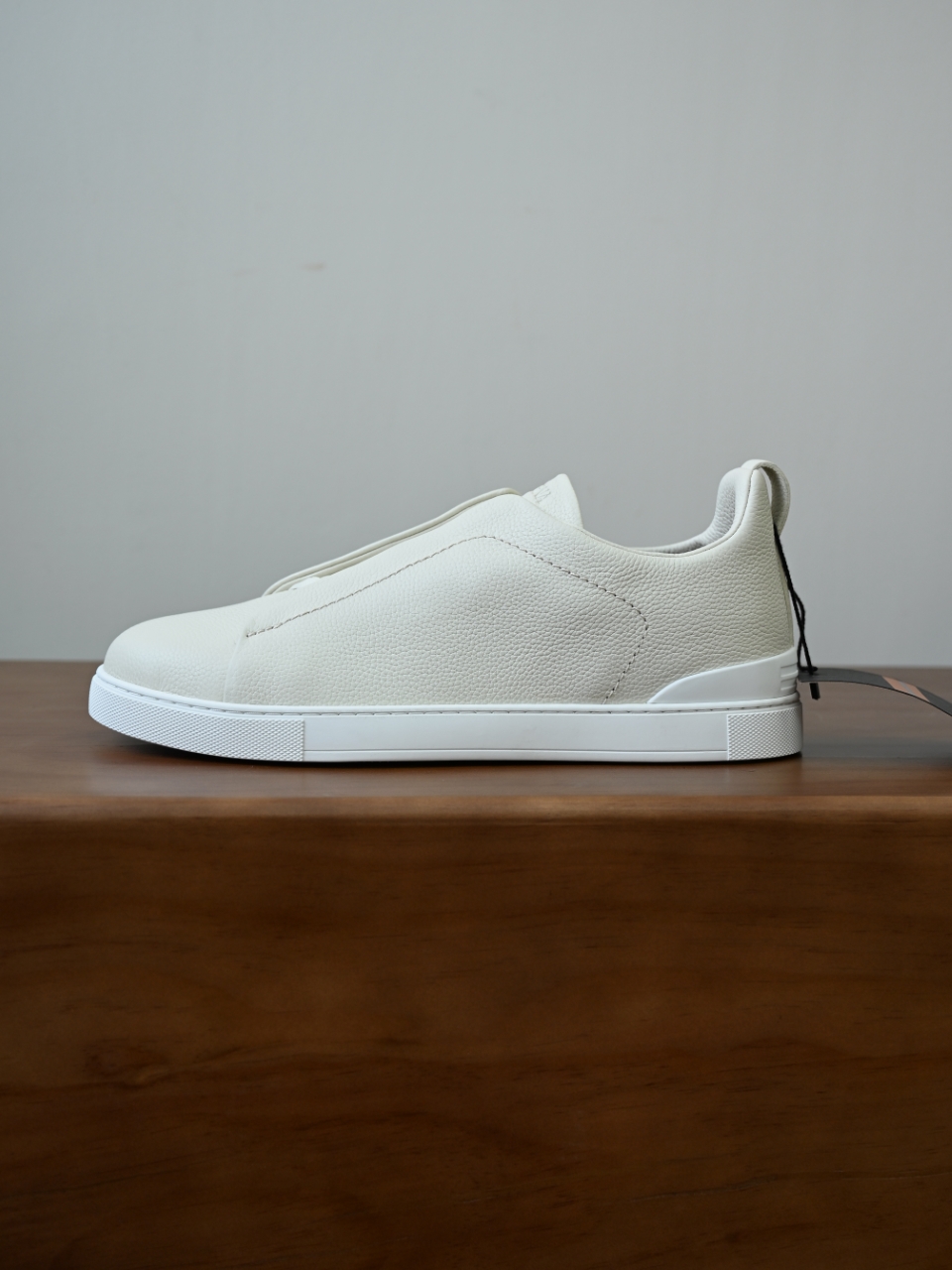 杰尼亚 Zegna  Triple Stitch （Grained cowhide）Laceless skate shoes-C0-LHCVO