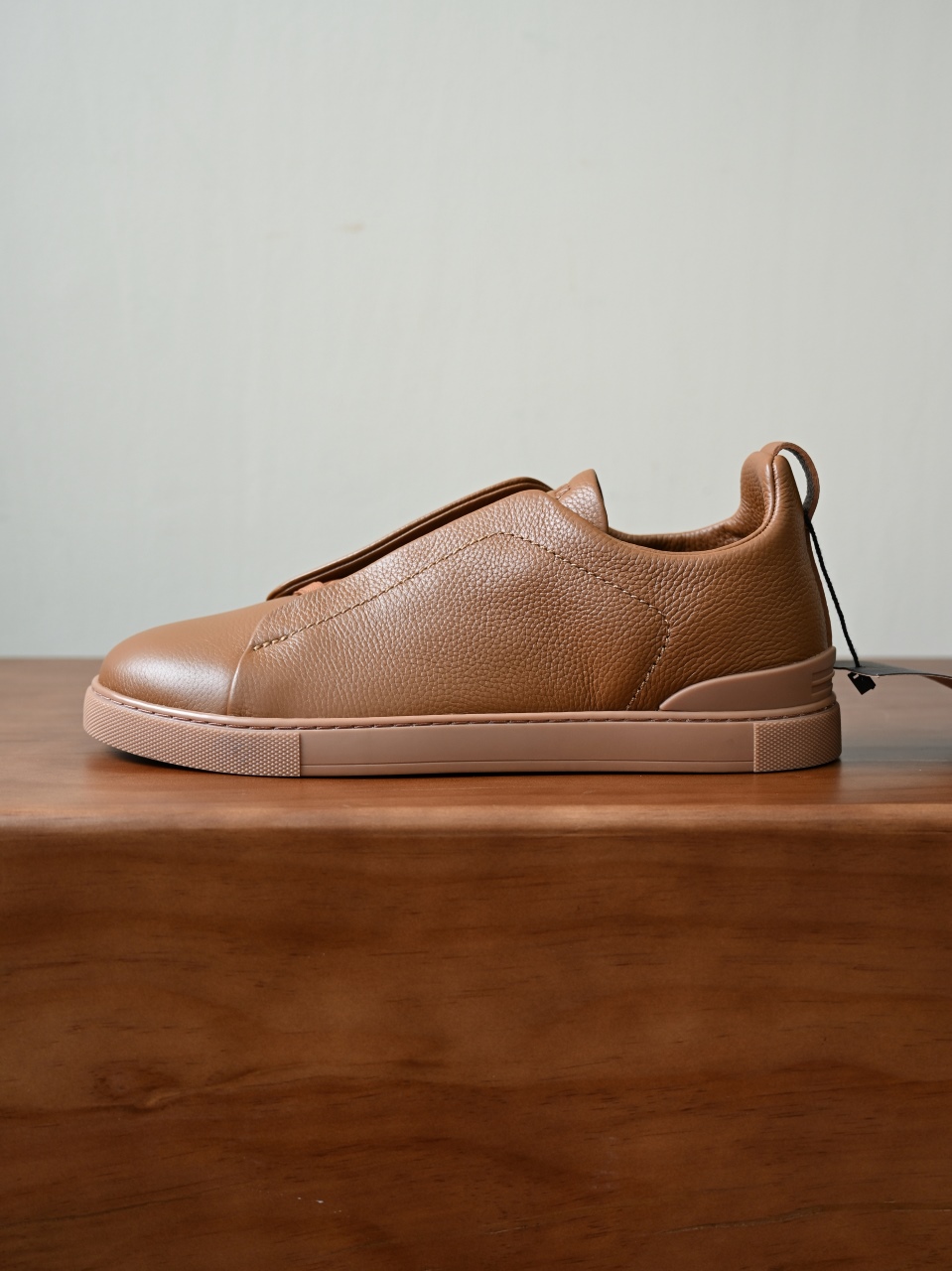 杰尼亚 Zegna  Triple Stitch （Grained cowhide）Laceless skate shoes-C0-LHCVO