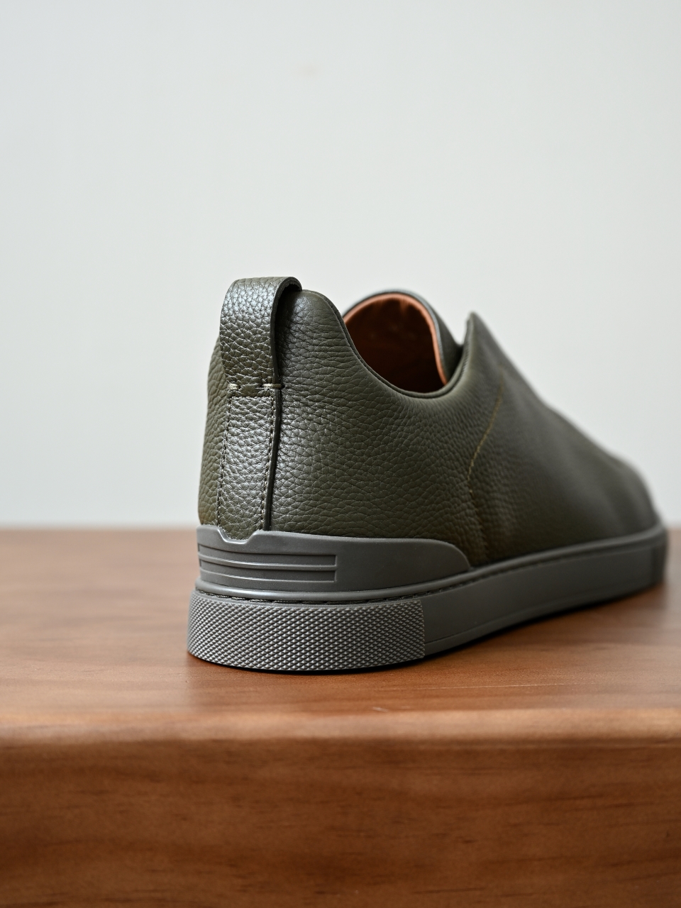 杰尼亚 Zegna  Triple Stitch （Grained cowhide）Laceless skate shoes-C0-LHCVO