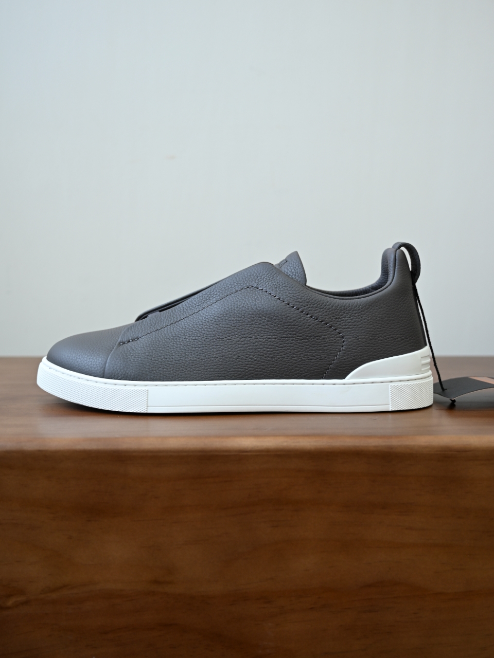 杰尼亚 Zegna  Triple Stitch （Grained cowhide）Laceless skate shoes-C0-LHCVO