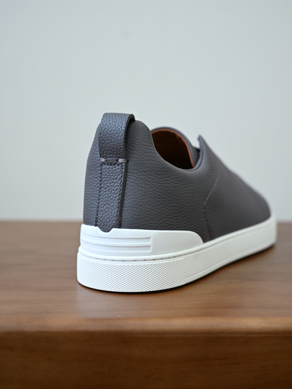 杰尼亚 Zegna  Triple Stitch （Grained cowhide）Laceless skate shoes-C0-LHCVO