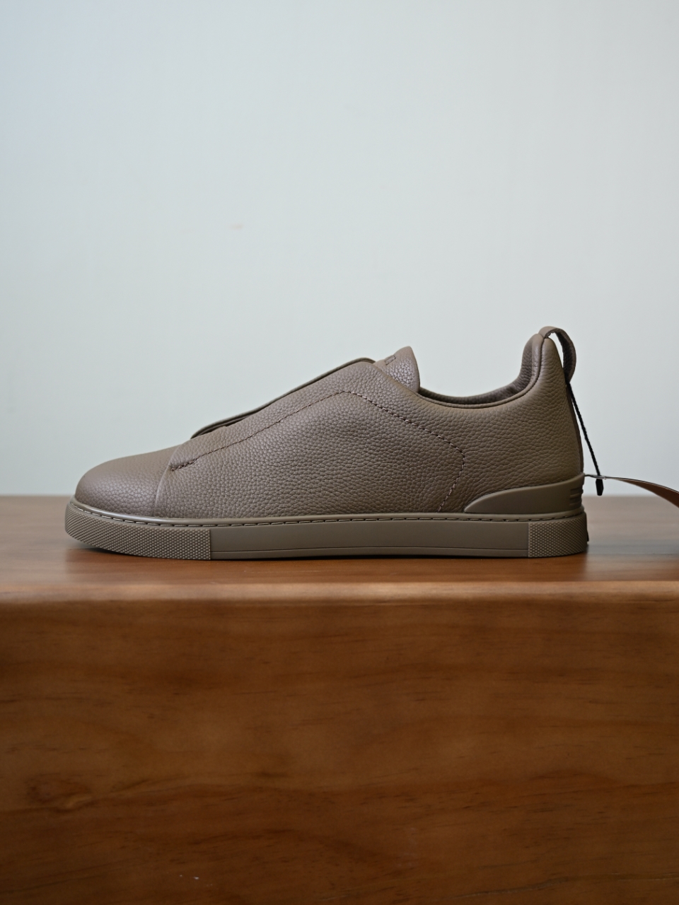 杰尼亚 Zegna  Triple Stitch （Grained cowhide）Laceless skate shoes-C0-LHCVO