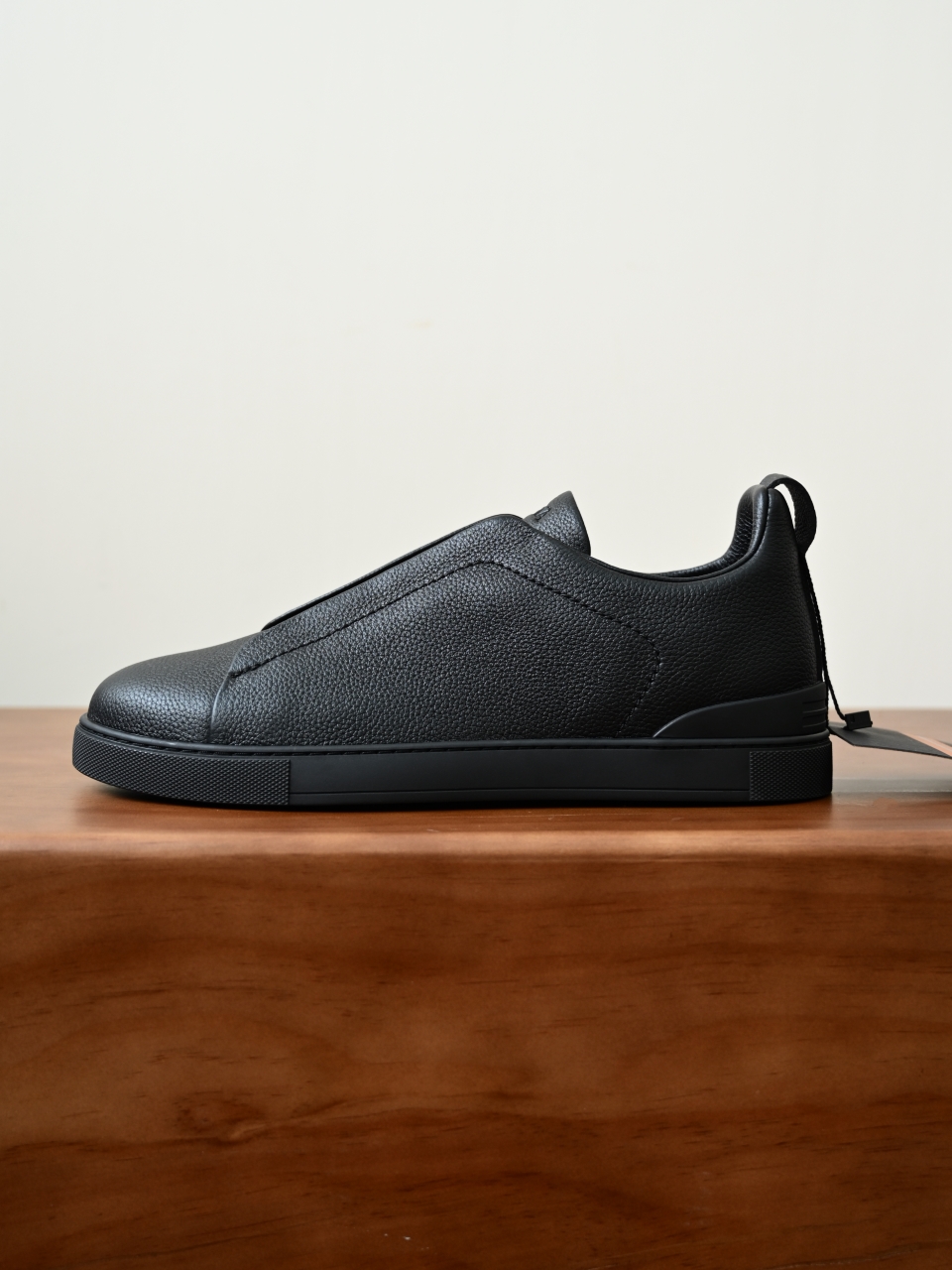 杰尼亚 Zegna  Triple Stitch （Grained cowhide）Laceless skate shoes-C0-LHCVO