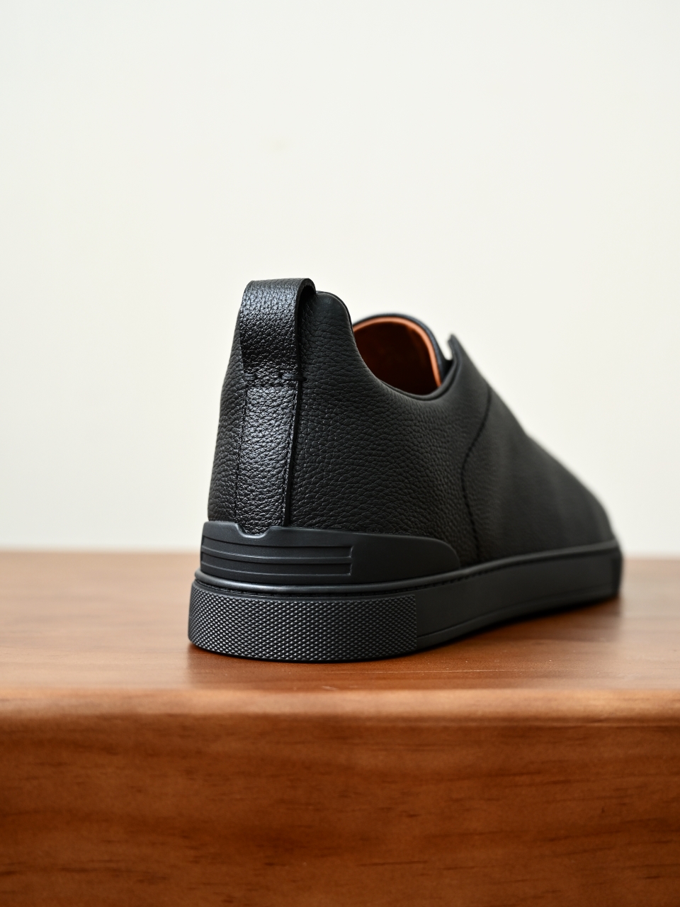杰尼亚 Zegna  Triple Stitch （Grained cowhide）Laceless skate shoes-C0-LHCVO