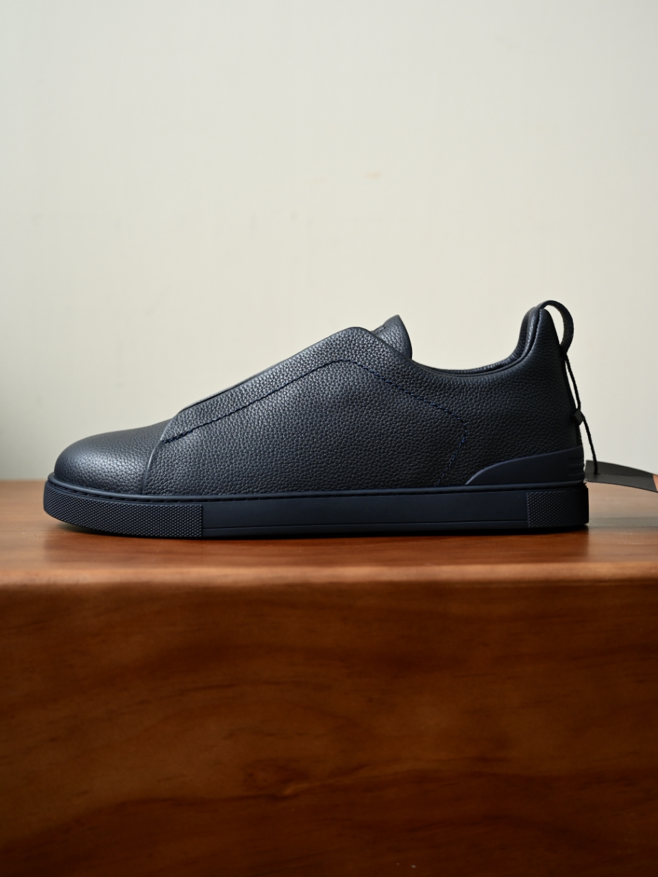 杰尼亚 Zegna  Triple Stitch （Grained cowhide）Laceless skate shoes-C0-LHCVO