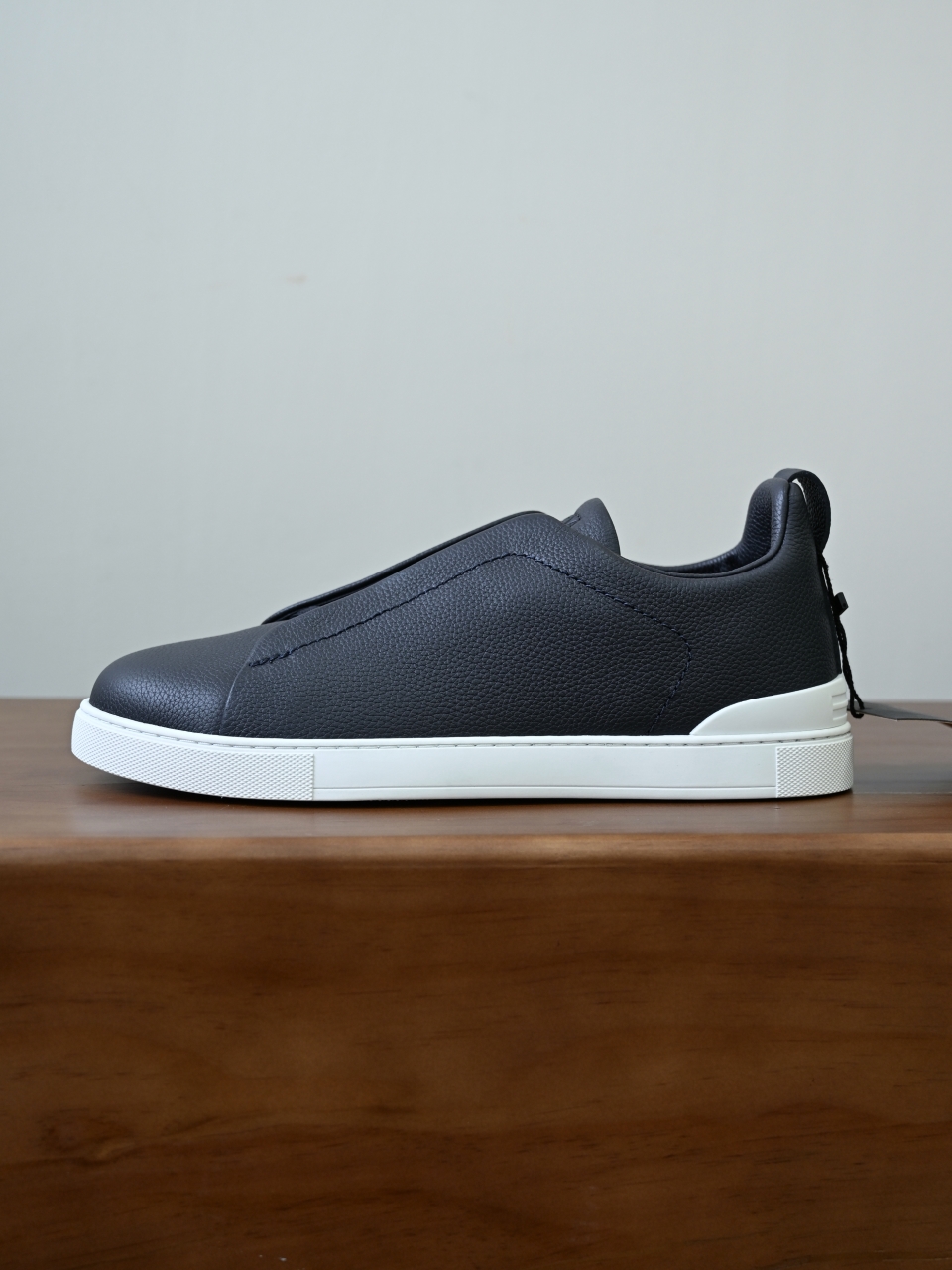 杰尼亚 Zegna  Triple Stitch （Grained cowhide）Laceless skate shoes-C0-LHCVO