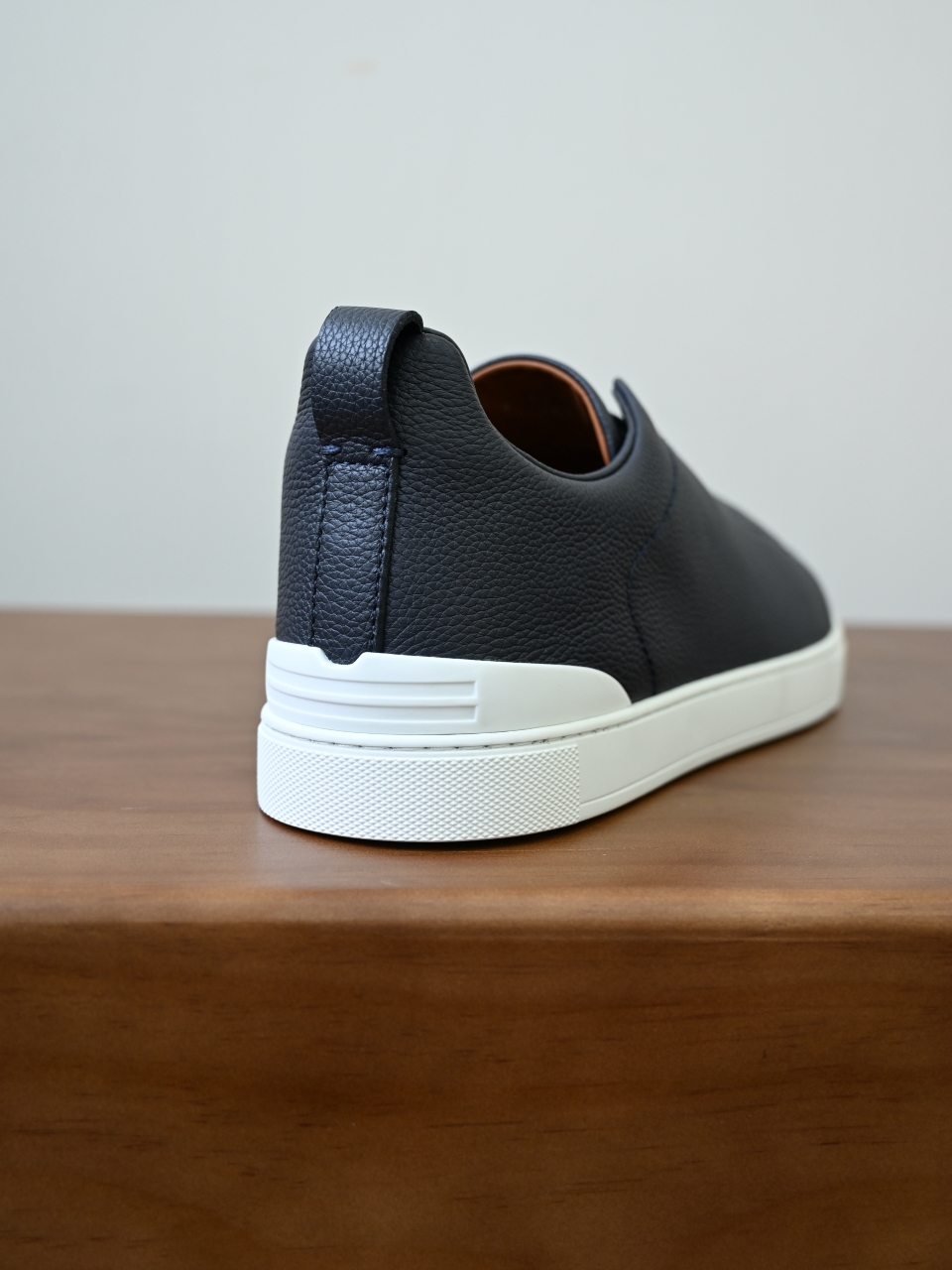 杰尼亚 Zegna  Triple Stitch （Grained cowhide）Laceless skate shoes-C0-LHCVO